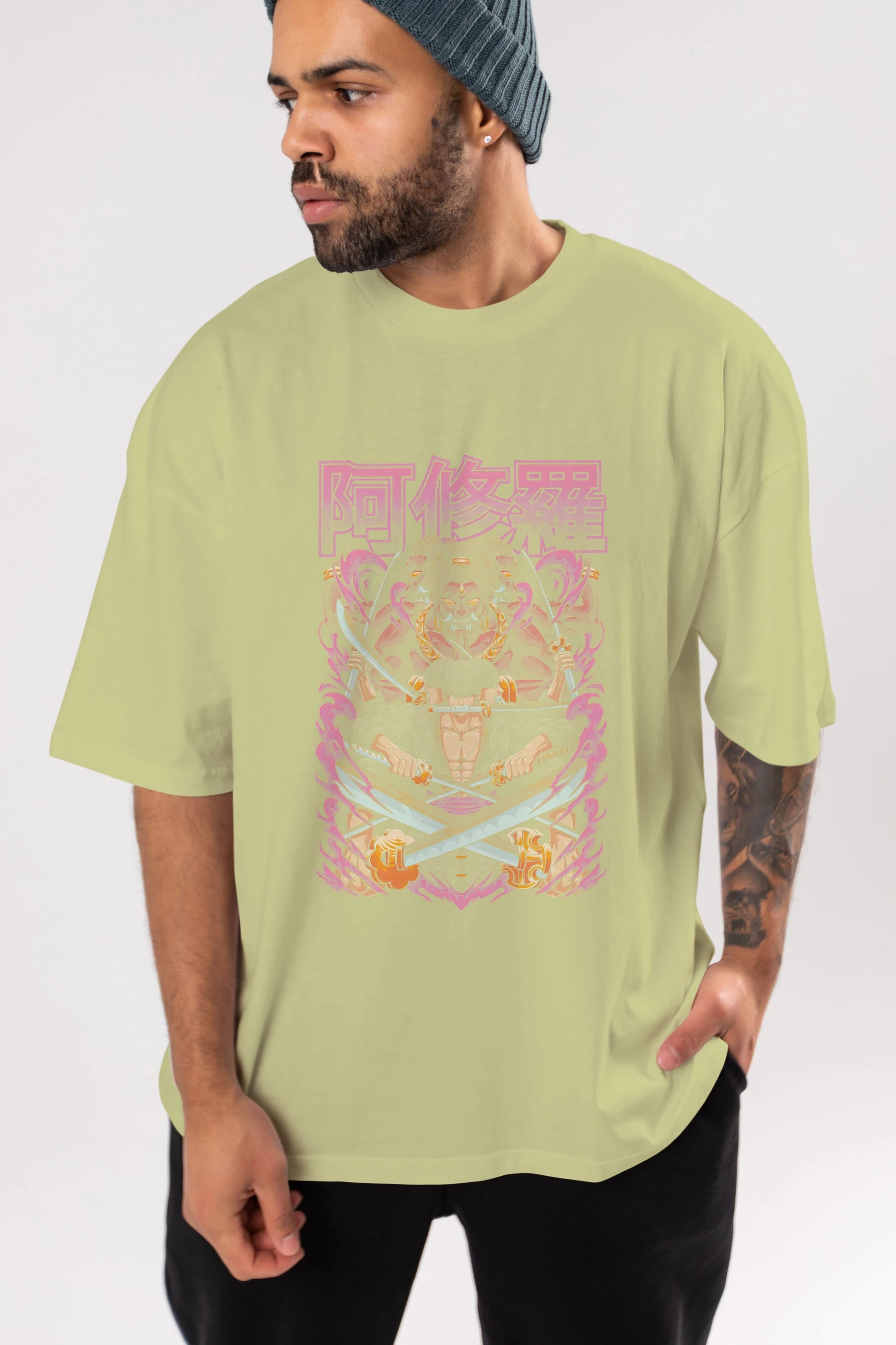 Roronoa Zoro 1 Anime Ön Baskılı Oversize t-shirt %100 pamuk Erkek Kadın Unisex