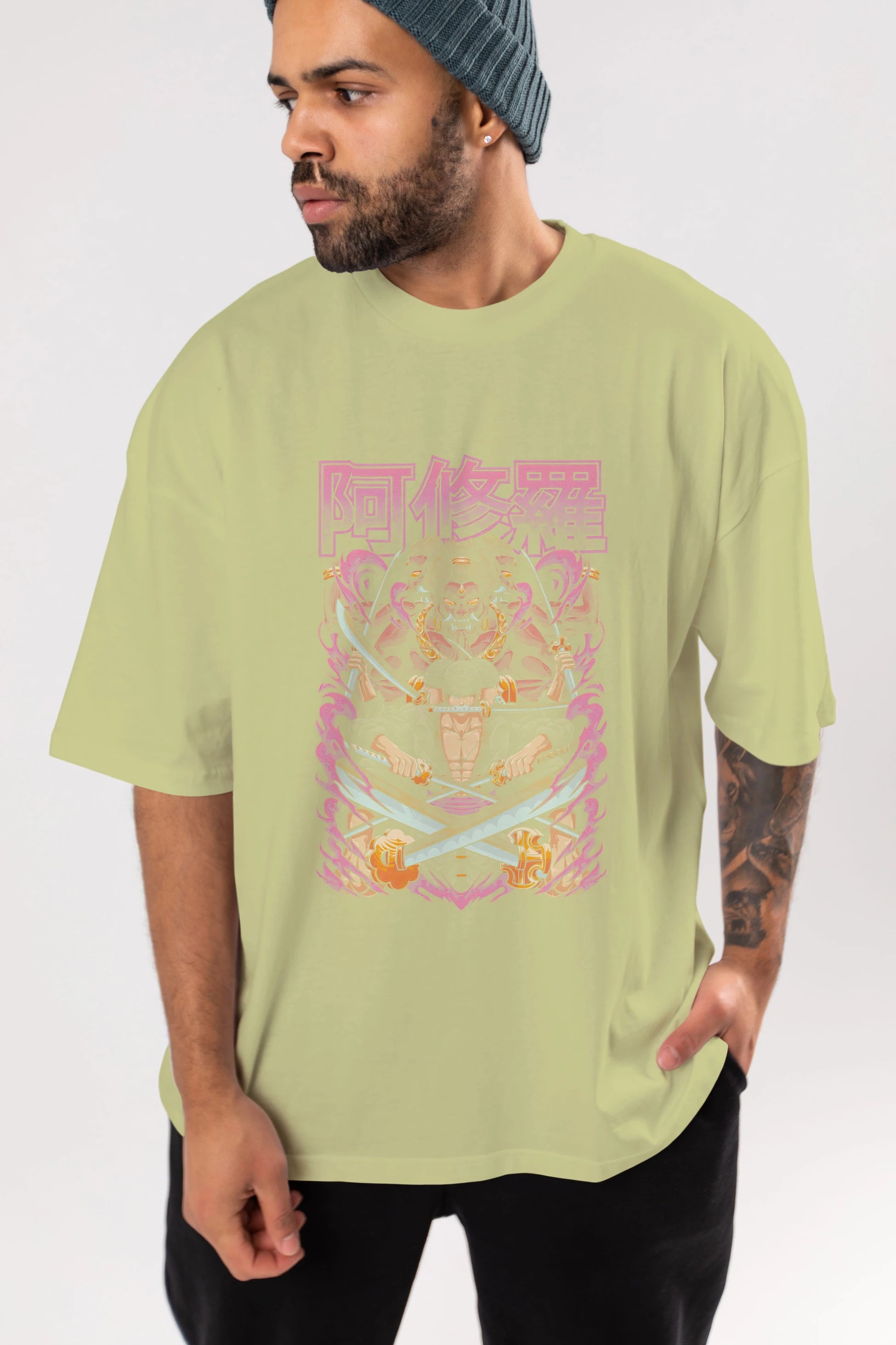 Roronoa Zoro 1 Anime Ön Baskılı Oversize t-shirt %100 pamuk Erkek Kadın Unisex
