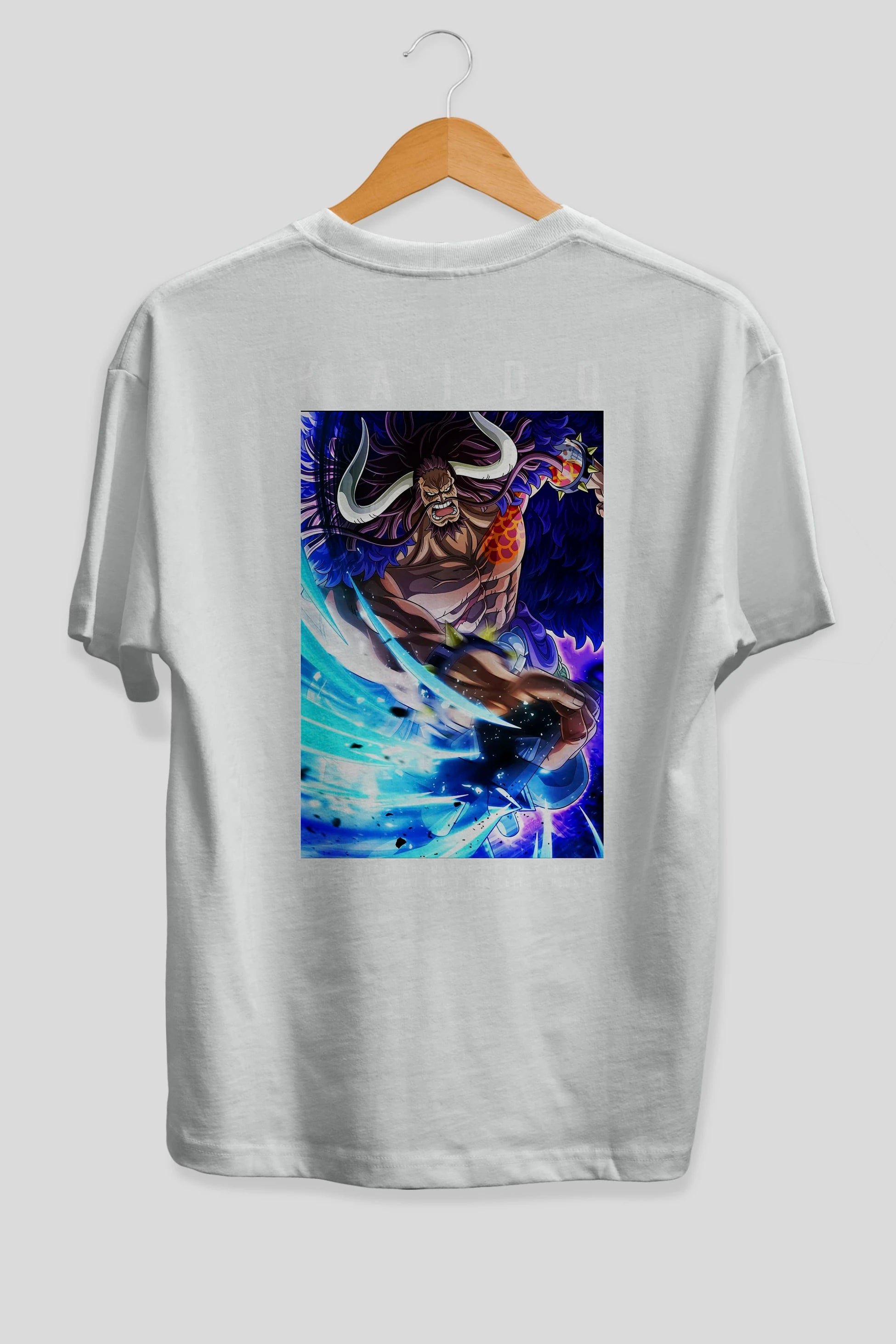 Kaido 2 Anime Arka Baskılı Oversize t-shirt Erkek Kadın Unisex %100 pamuk tişort