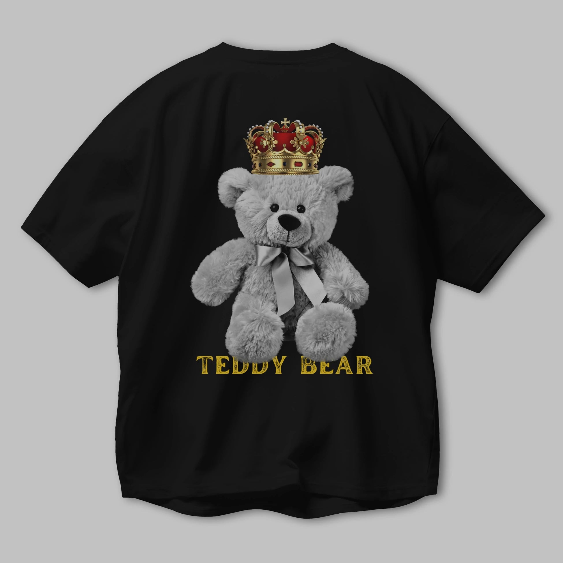 Teddy Bear Arka Baskılı Oversize t-shirt Erkek Kadın Unisex %100 Pamuk