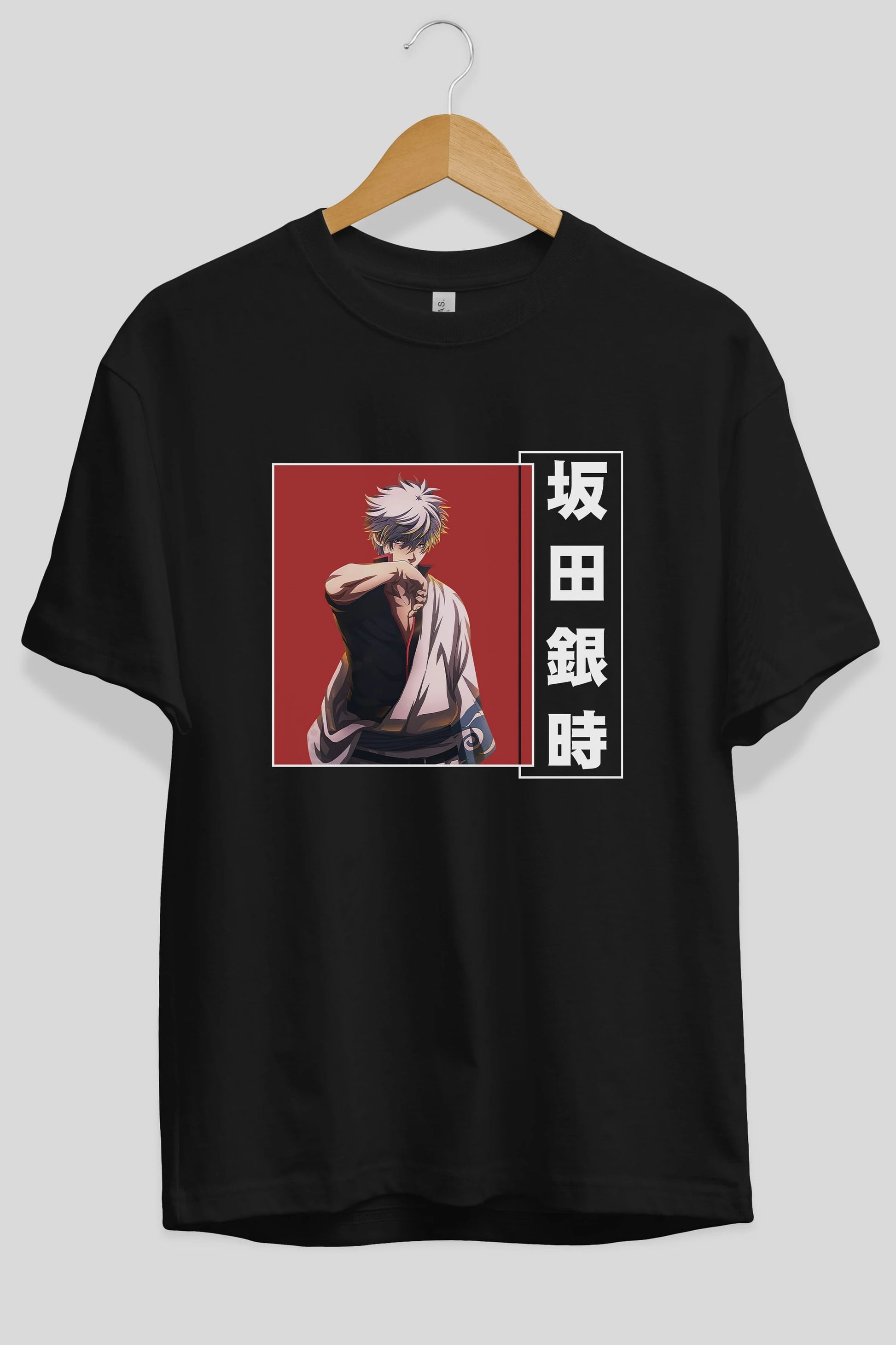 Gintoki Sakata GINTAMA 1 Anime Ön Baskılı Oversize t-shirt %100 pamuk Erkek Kadın Unisex