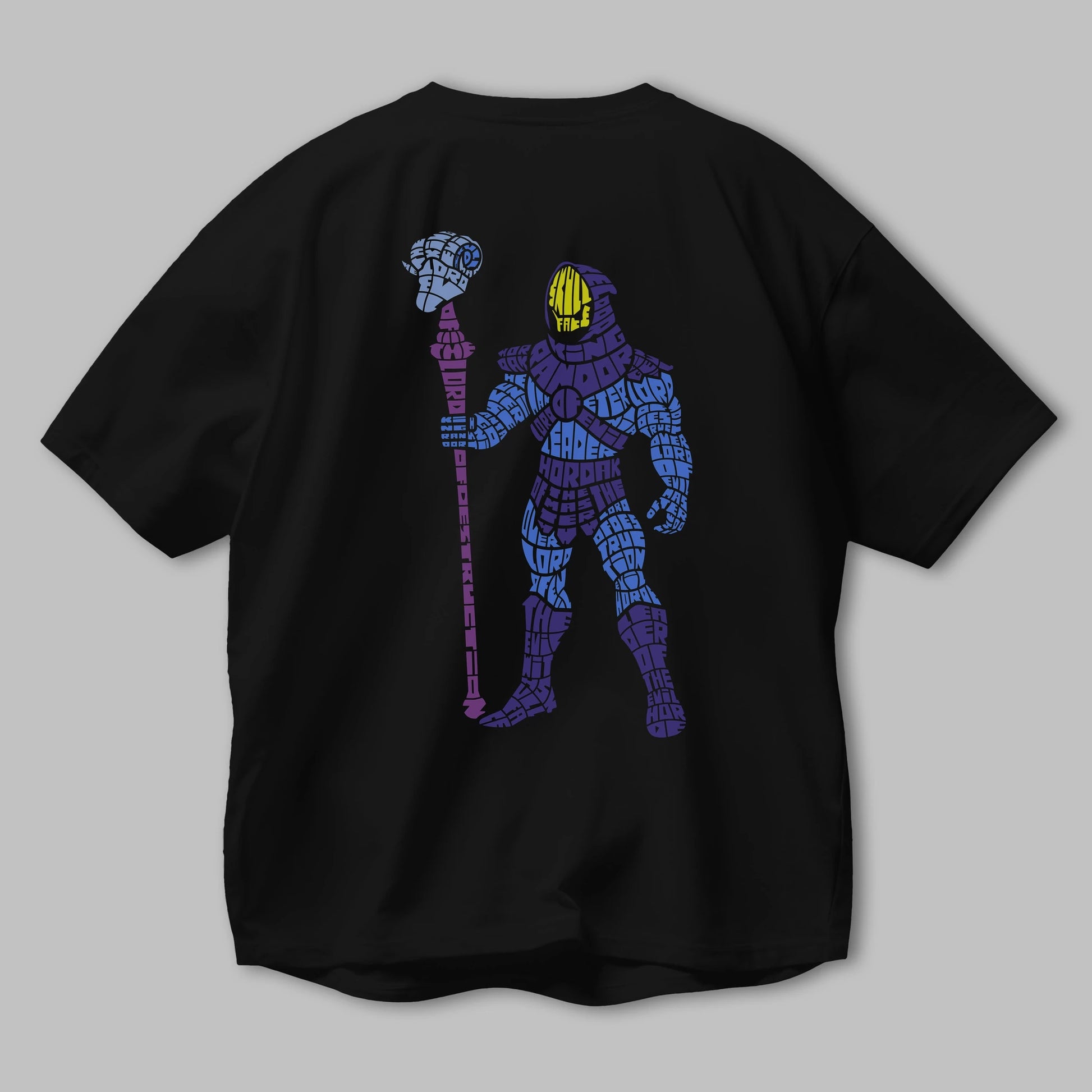 Skull Face Arka Baskılı Oversize t-shirt %100 pamuk Erkek Kadın Unisex
