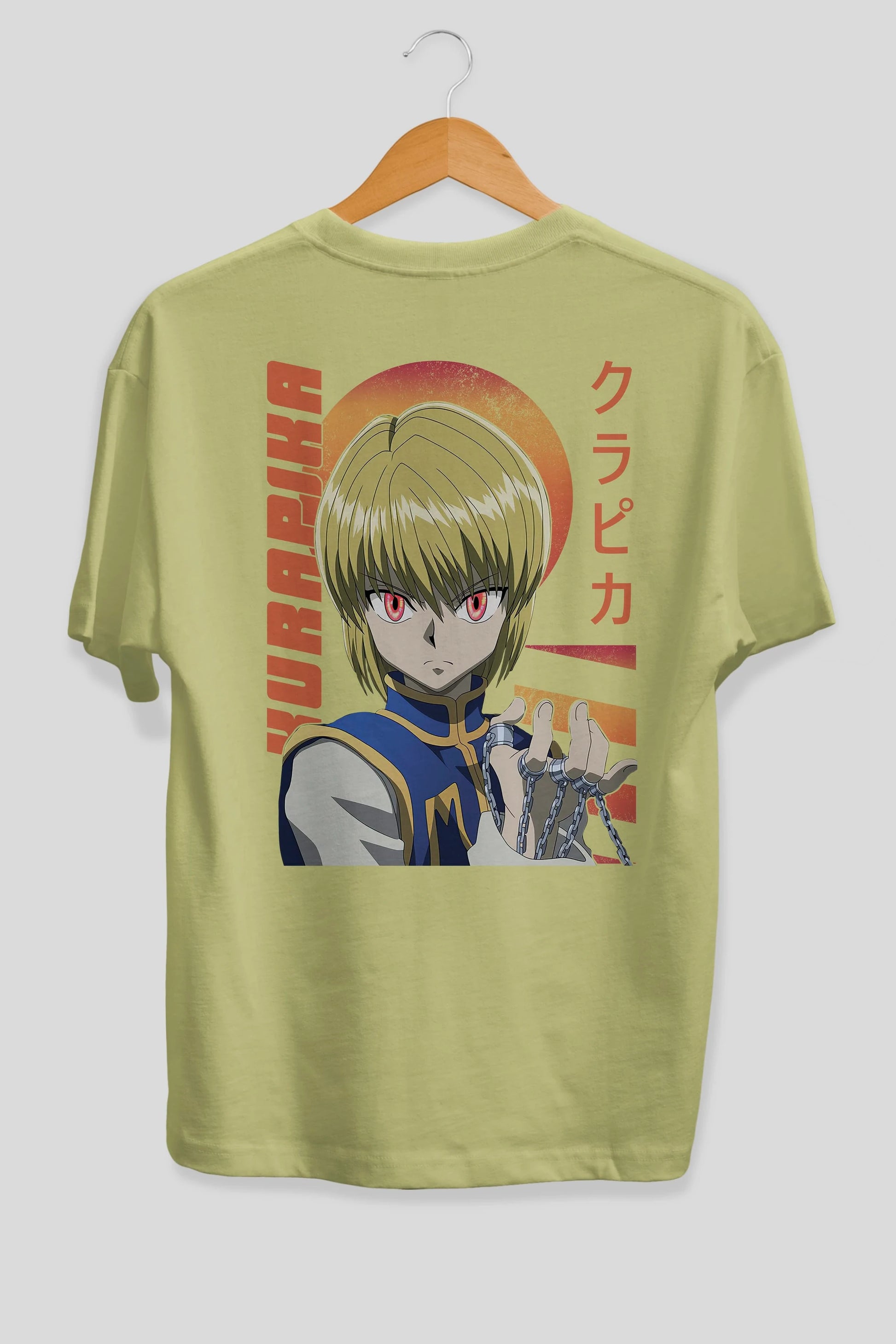 Kurapika 5 (2) Anime Arka Baskılı Oversize t-shirt Erkek Kadın Unisex