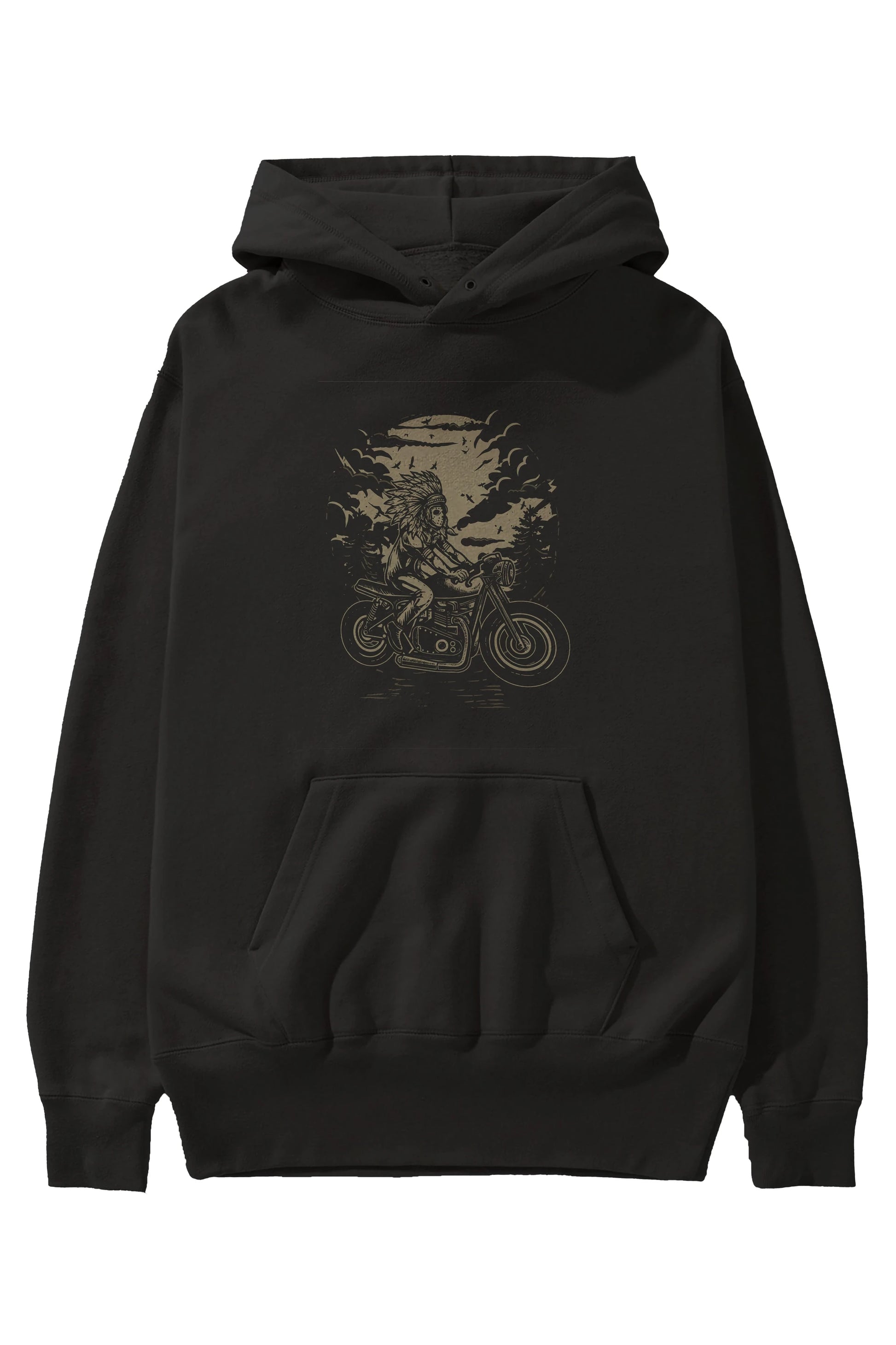 Indian Chief Rider Ön Baskılı Hoodie Oversize Kapüşonlu Sweatshirt Erkek Kadın Unisex