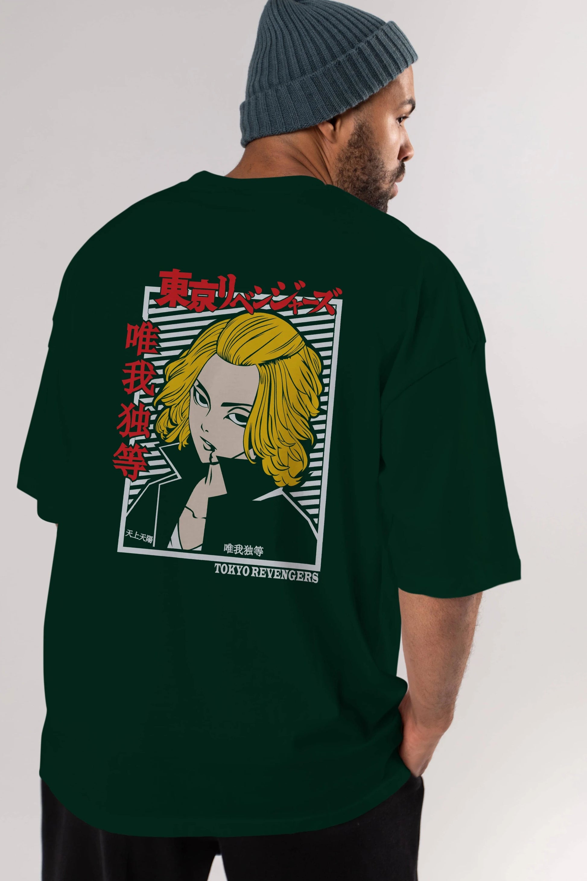 TokyoRev. M Anime Arka Baskılı Oversize t-shirt Erkek Kadın Unisex