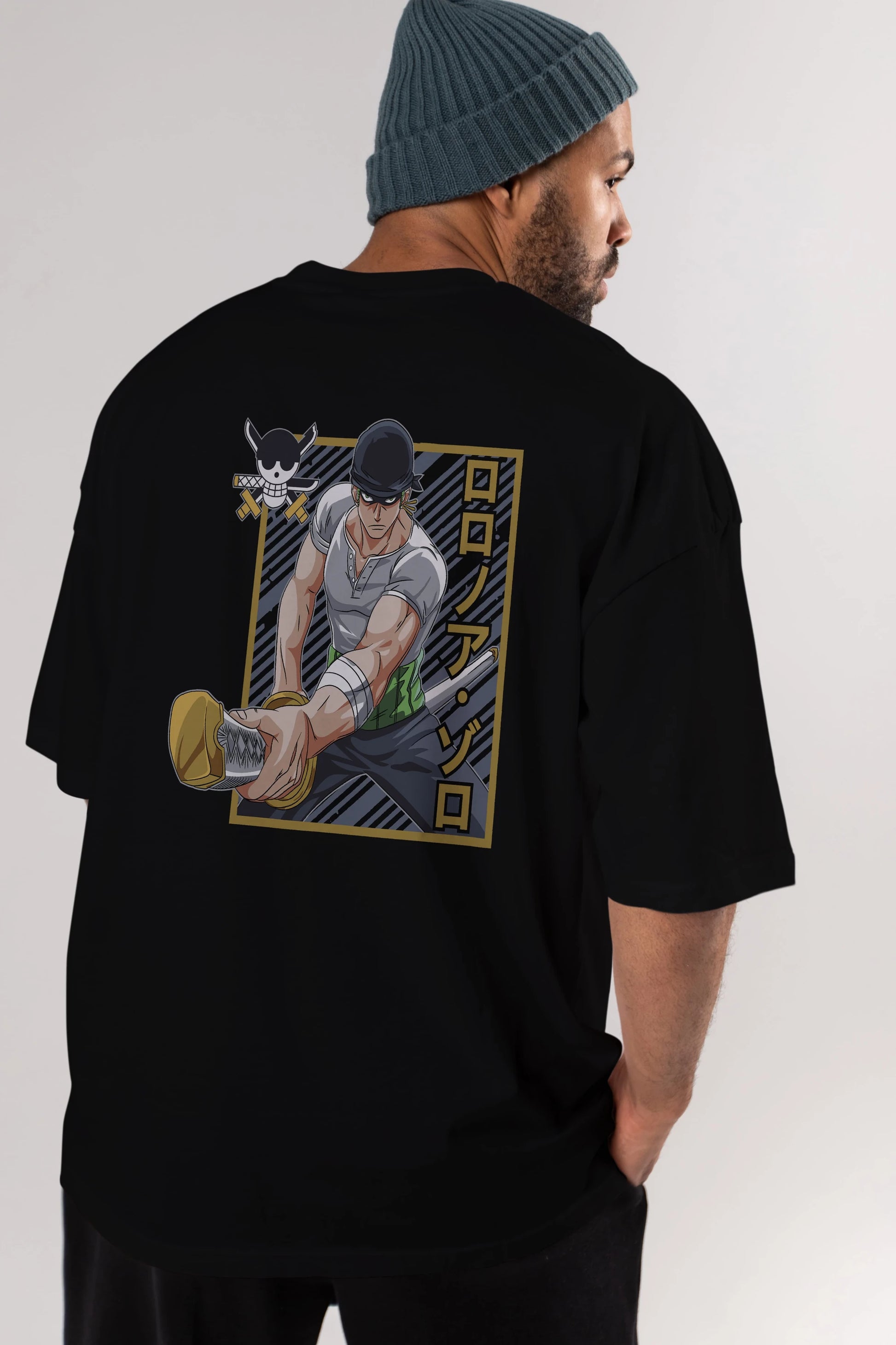 RORONOA ZORO Anime Arka Baskılı Oversize t-shirt Erkek Kadın Unisex
