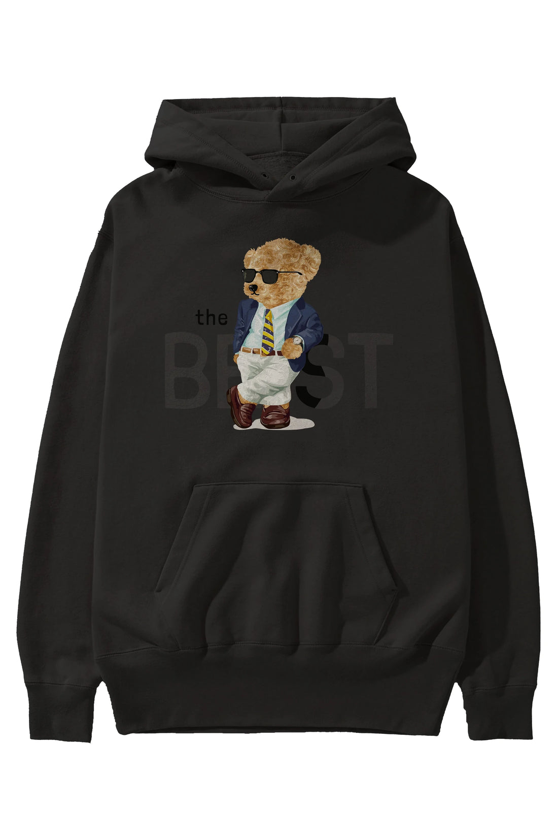 Teddy Bear The Best Ön Baskılı Hoodie Oversize Kapüşonlu Sweatshirt Erkek Kadın Unisex