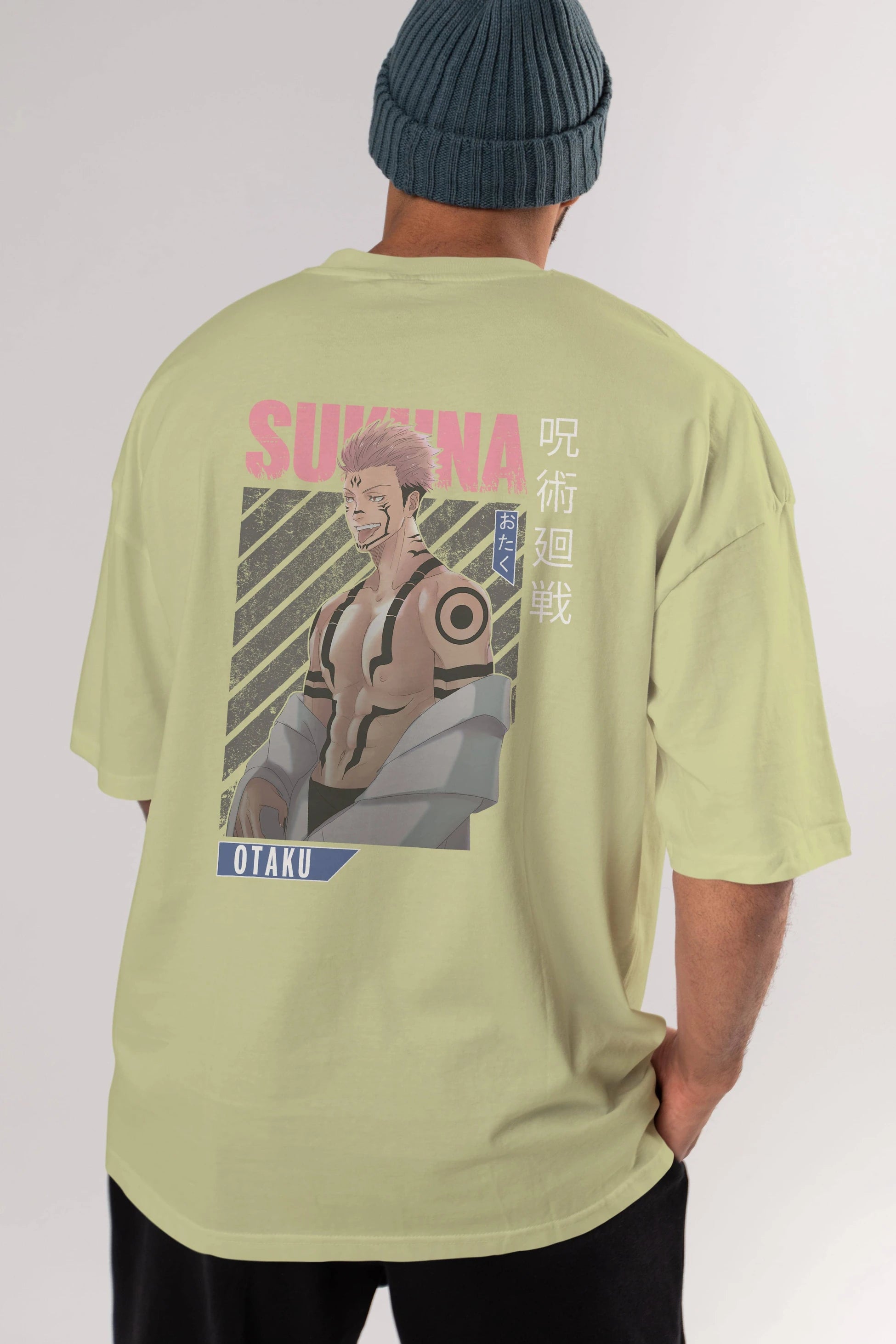 Sukuna Ryoumen Anime Arka Baskılı Oversize t-shirt Erkek Kadın Unisex