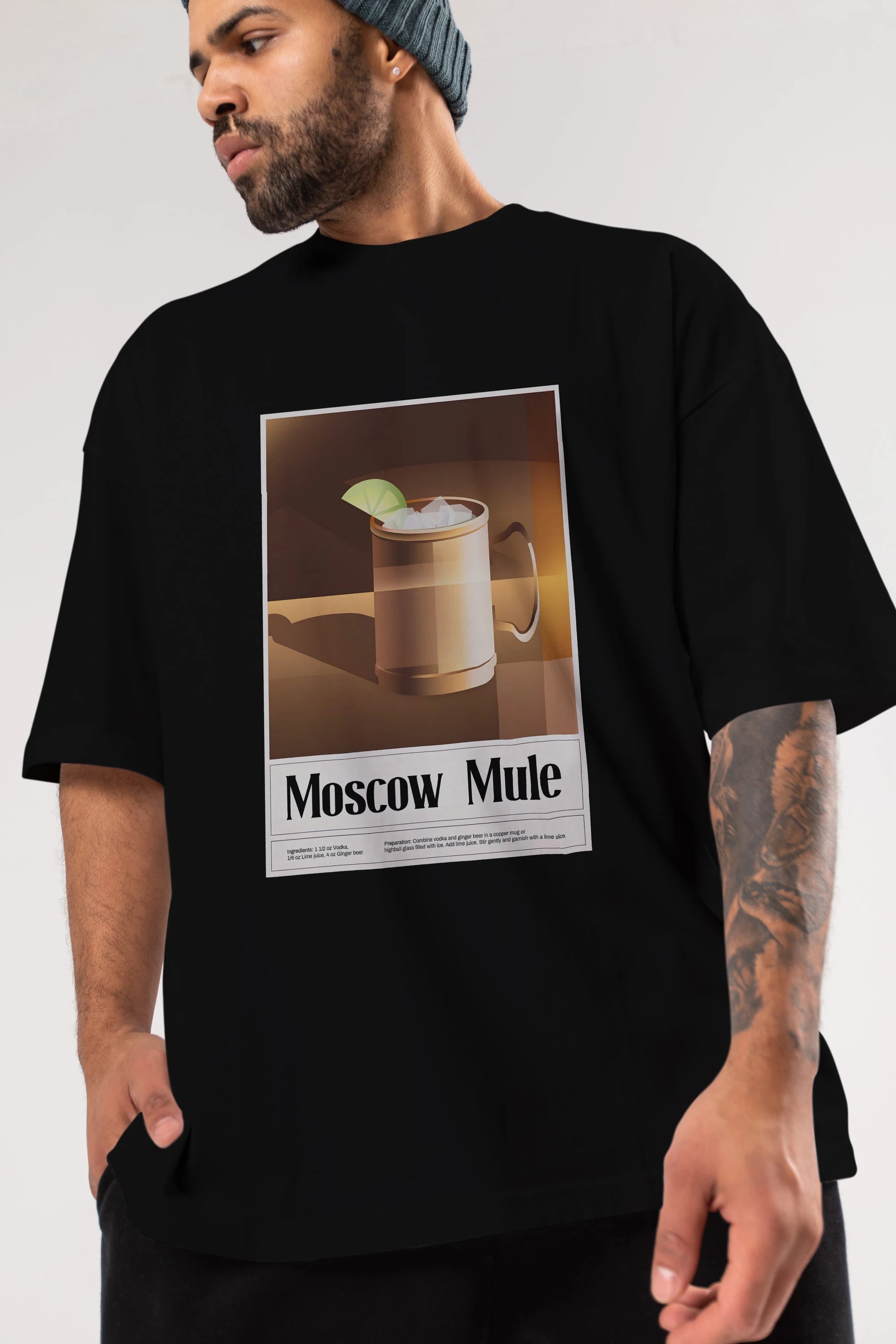 Moscow Mule 3 Ön Baskılı Oversize t-shirt Erkek Kadın Unisex %100 Pamuk Bisiklet Yaka tişort