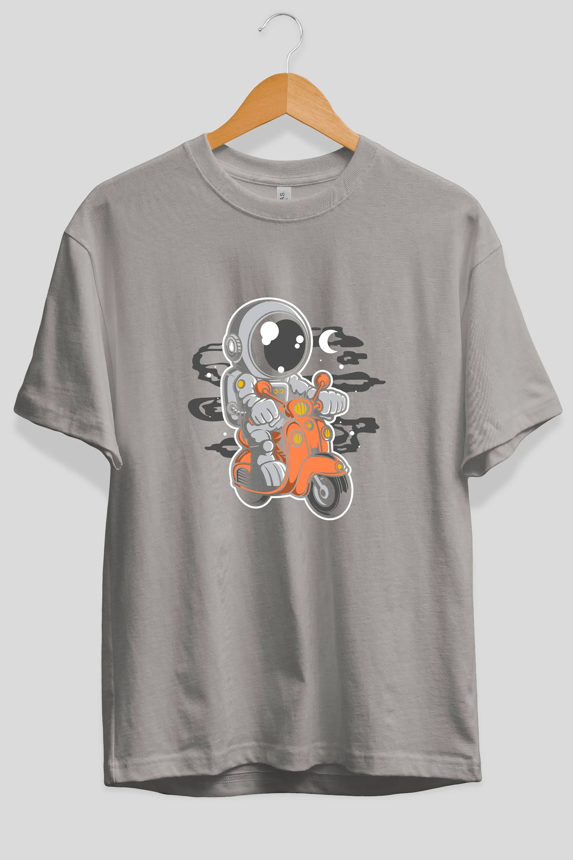 Astronaut Scooter Ön Baskılı Oversize t-shirt Erkek Kadın Unisex