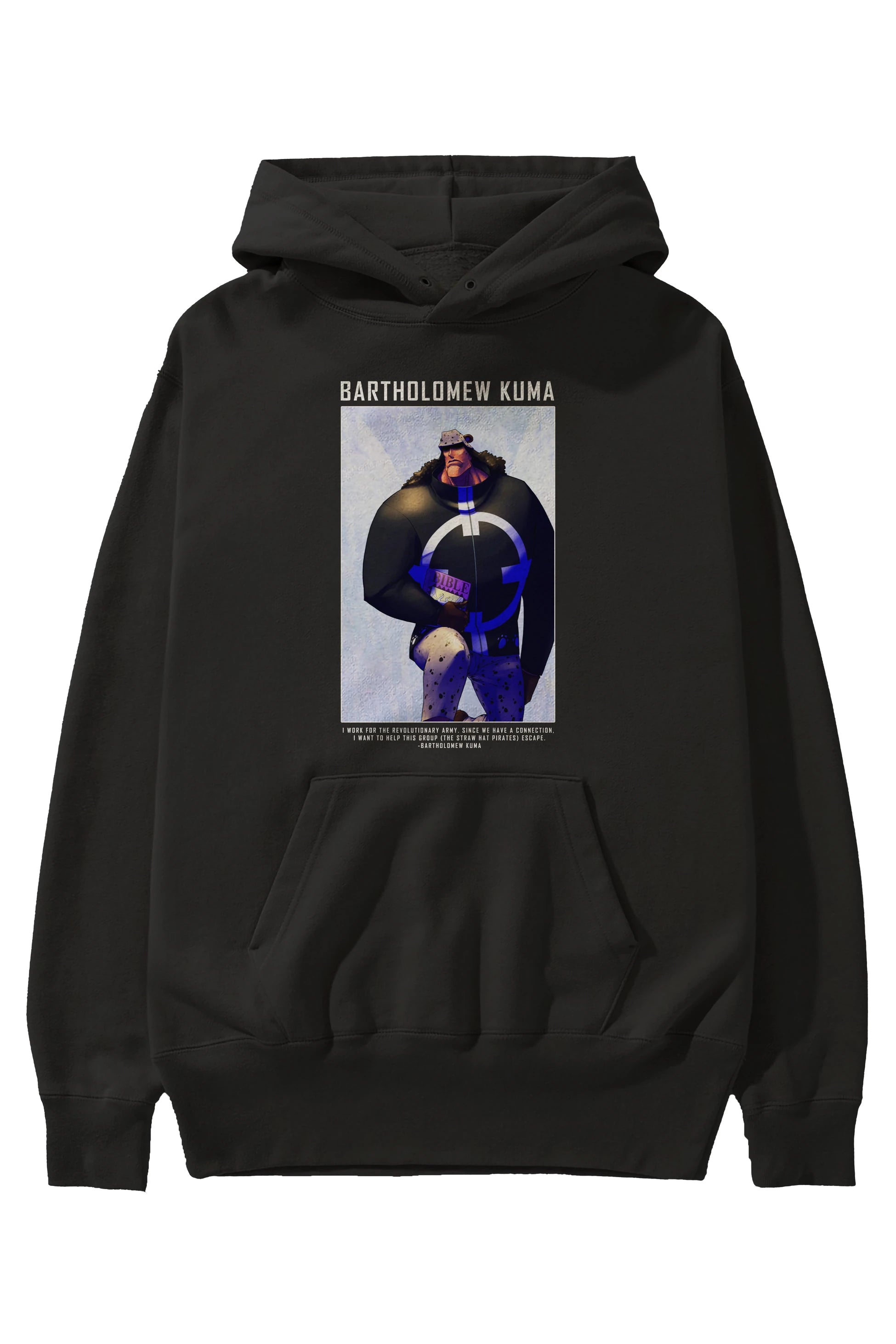 Bartholomew Kuma Anime Ön Baskılı Hoodie Oversize Kapüşonlu Sweatshirt Erkek Kadın Unisex