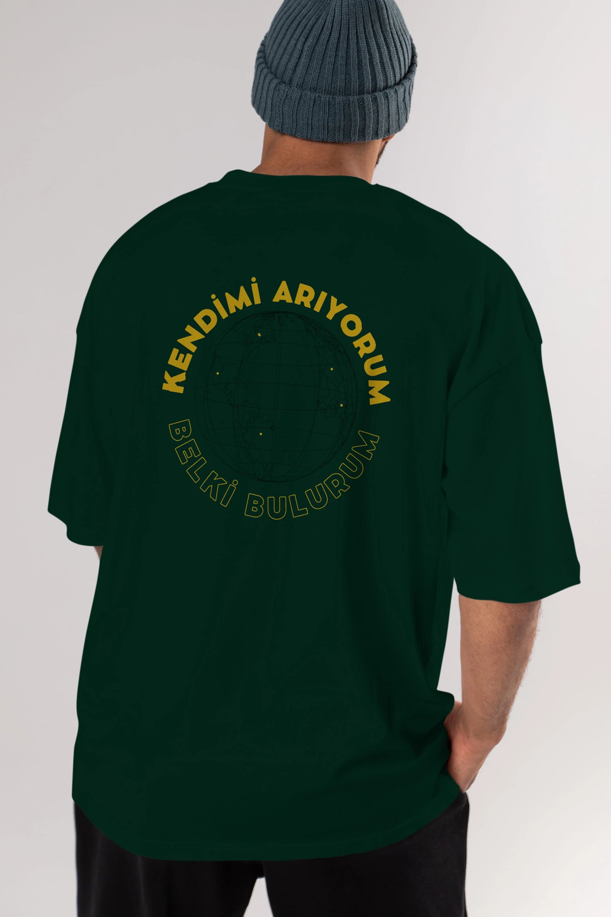 Kendimi Arıyorum Yazılı Arka Baskılı Oversize t-shirt Erkek Kadın Unisex