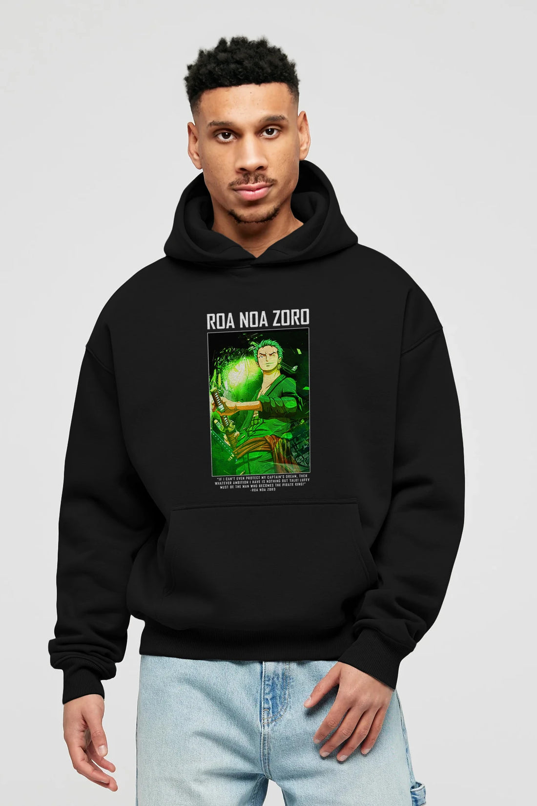 Roronoa Zoro 5 Anime Ön Baskılı Hoodie Oversize Kapüşonlu Sweatshirt Erkek Kadın Unisex