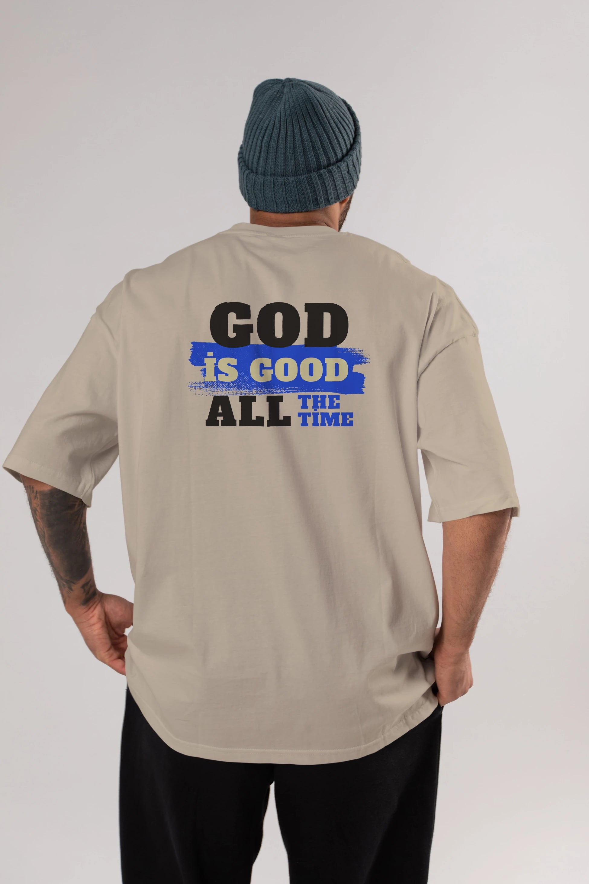 God is Good Yazılı Arka Baskılı Oversize t-shirt Erkek Kadın Unisex