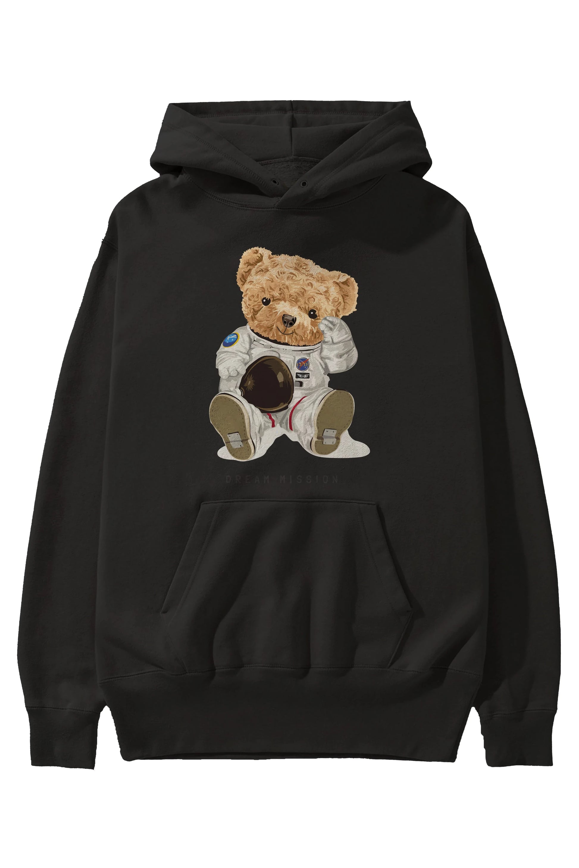 Teddy Bear Asrtonot Ön Baskılı Hoodie Oversize Kapüşonlu Sweatshirt Erkek Kadın Unisex