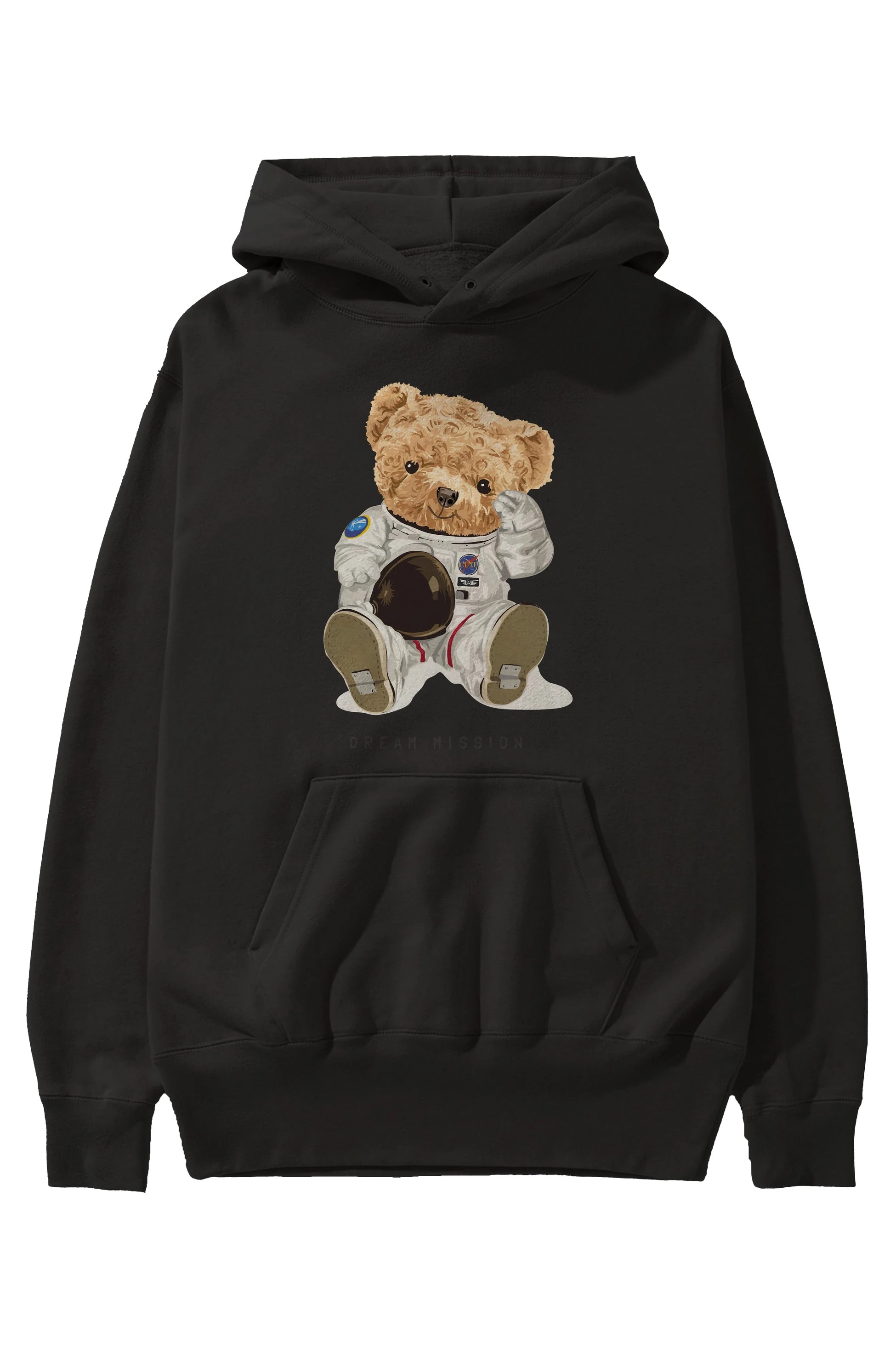 Teddy Bear Asrtonot Ön Baskılı Hoodie Oversize Kapüşonlu Sweatshirt Erkek Kadın Unisex