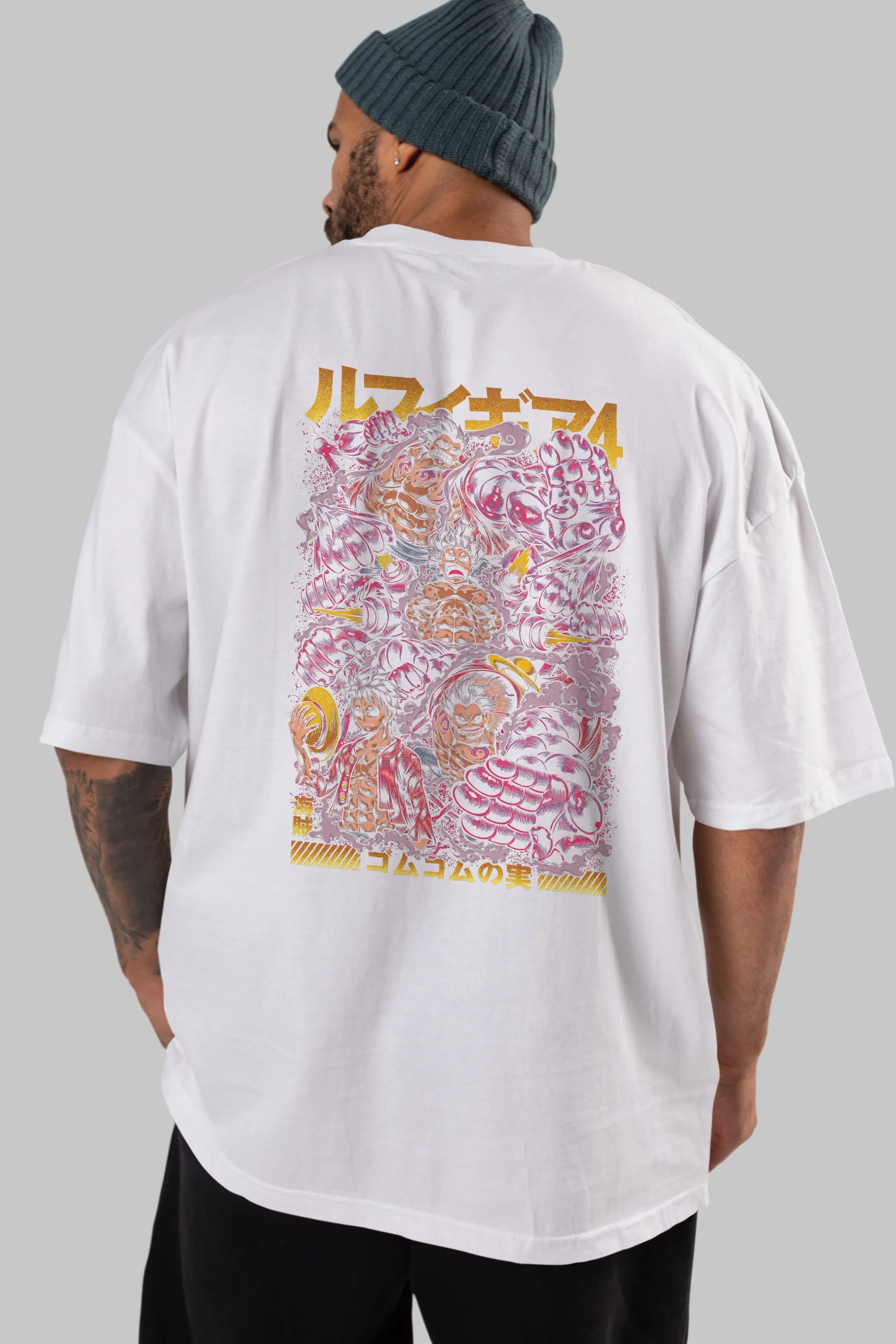 MONKEY D. LUFFY (2) Anime Arka Baskılı Oversize t-shirt Erkek Kadın Unisex