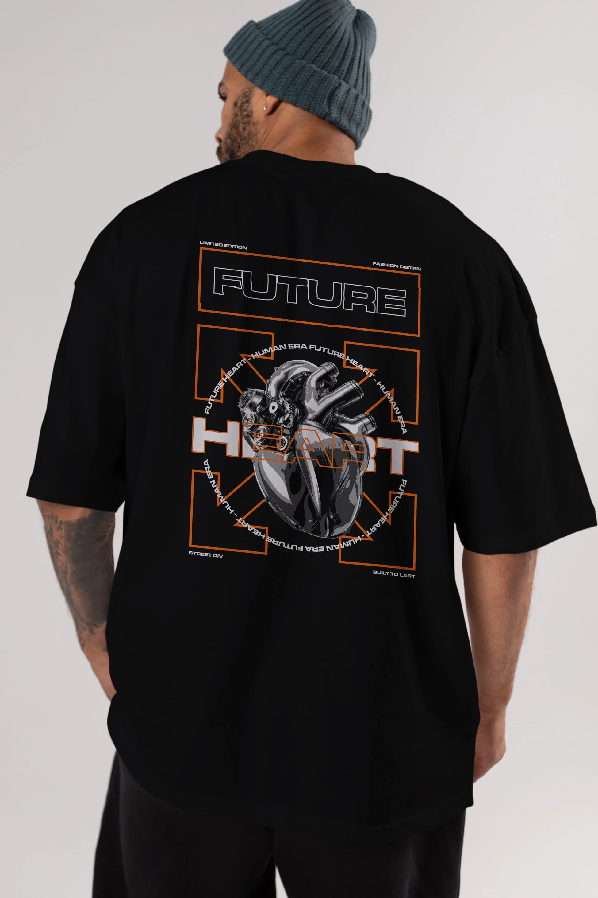 Future Heart Arka Baskılı Oversize t-shirt Erkek Kadın Unisex