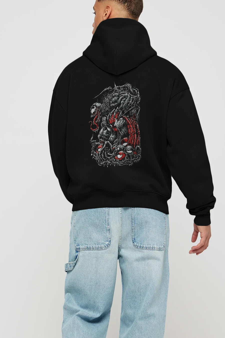 Venom (14) Arka Baskılı Hoodie Oversize Kapüşonlu Sweatshirt Erkek Kadın Unisex
