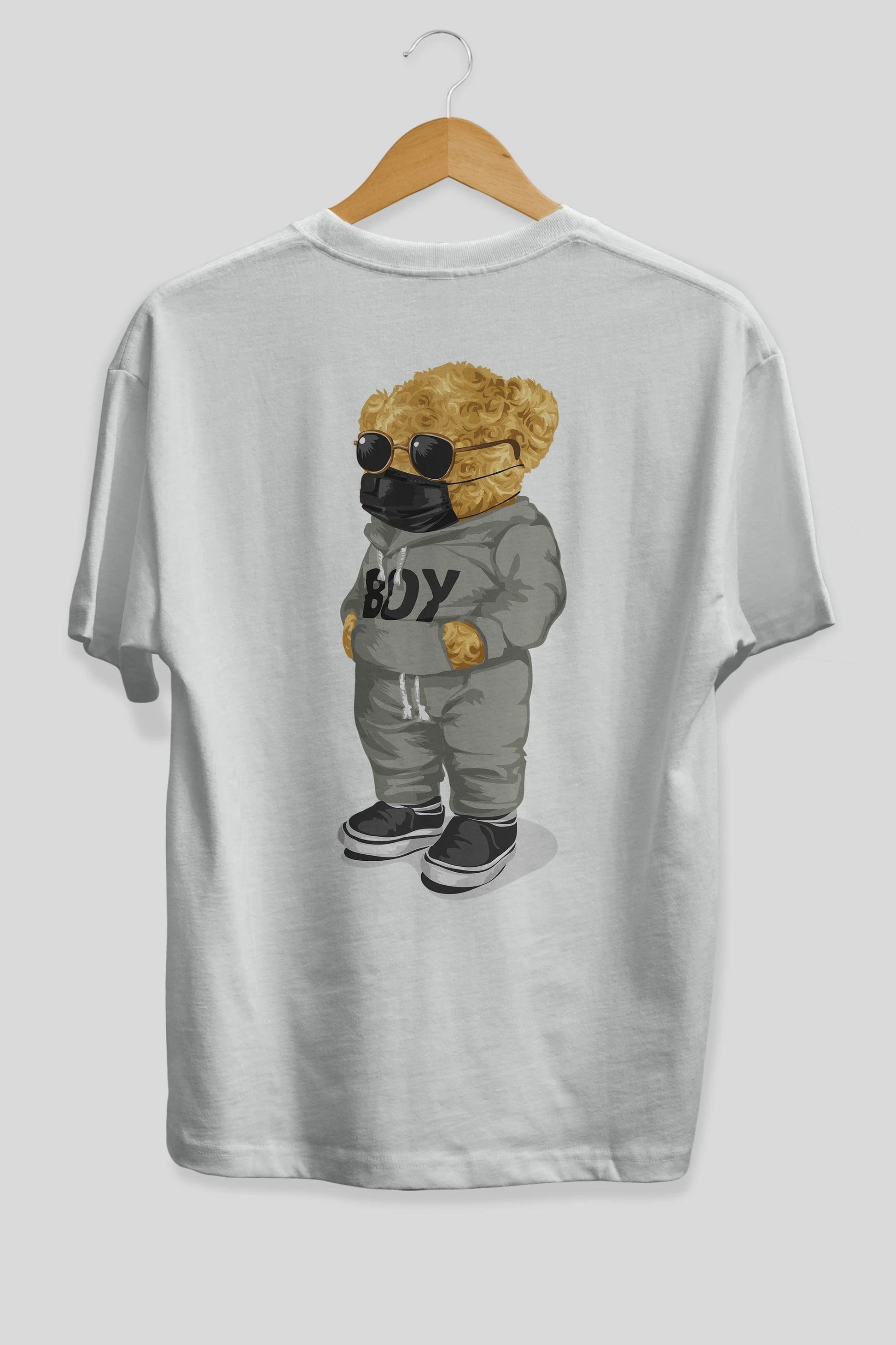 Teddy Bear Boy Arka Baskılı Oversize t-shirt Erkek Kadın Unisex %100 Pamuk