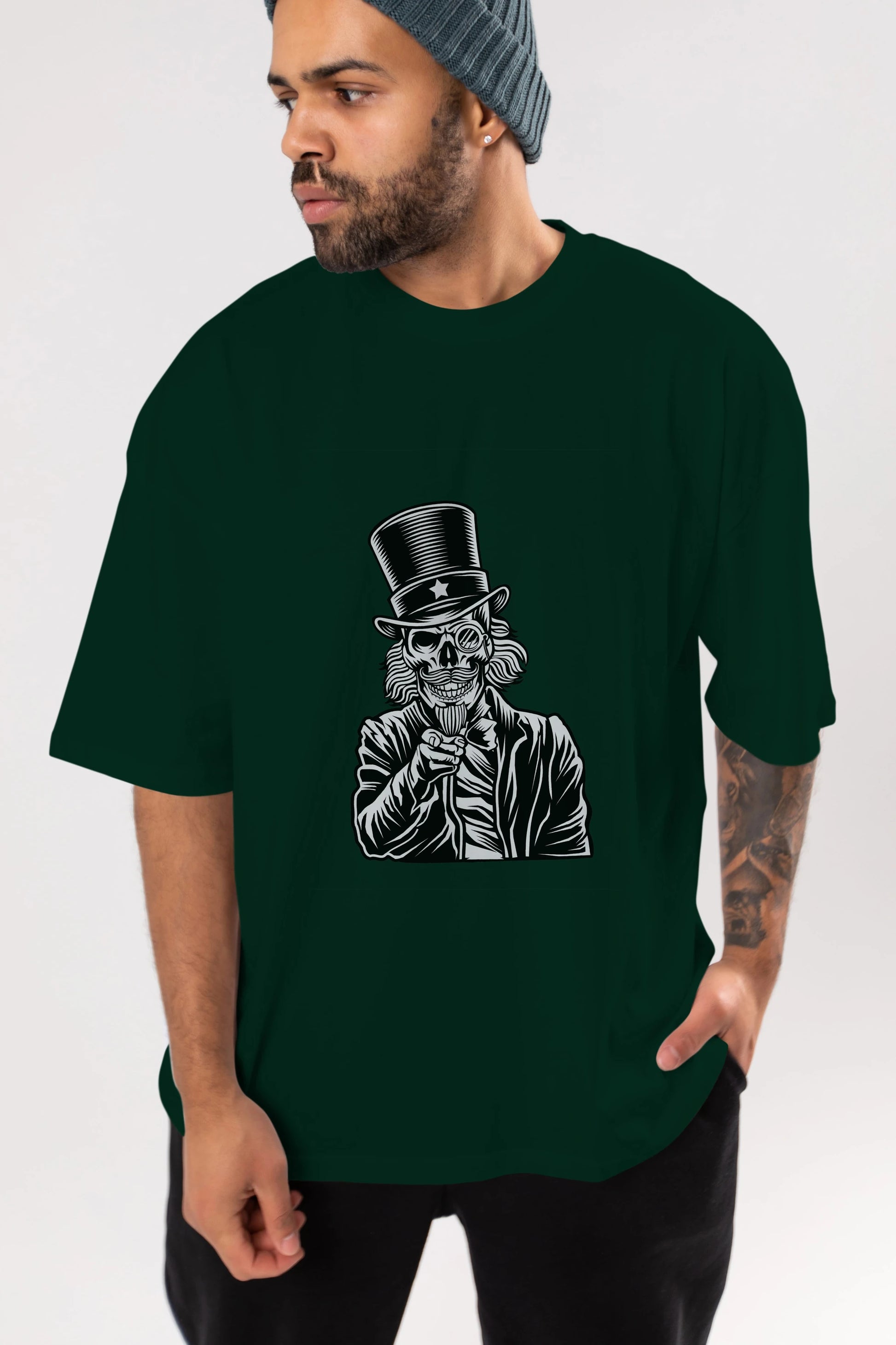 I Want You Skull Ön Baskılı Oversize t-shirt Erkek Kadın Unisex %100 Pamuk tişort