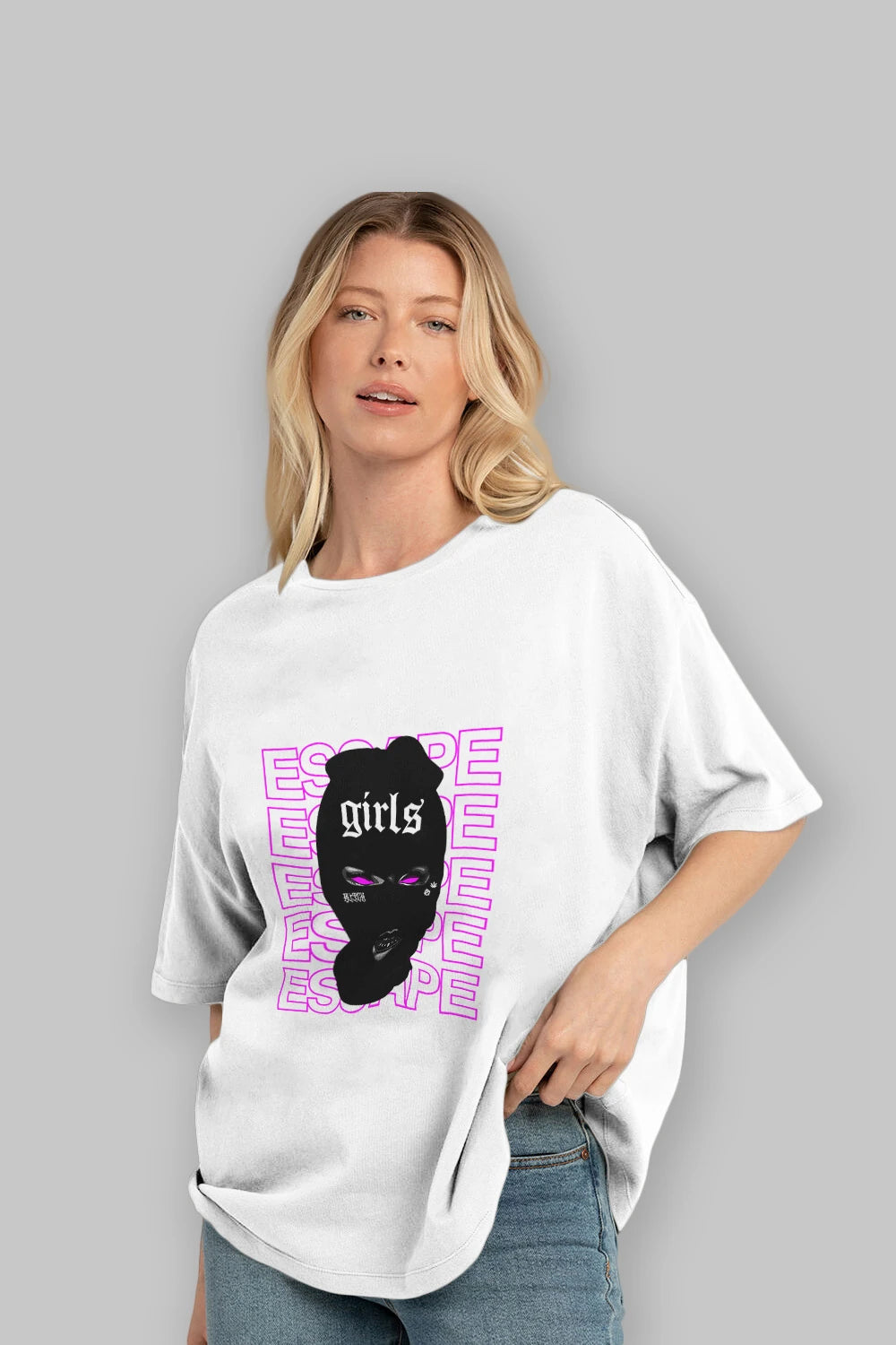 Escape Girl Ön Baskılı Oversize t-shirt Erkek Kadın Unisex