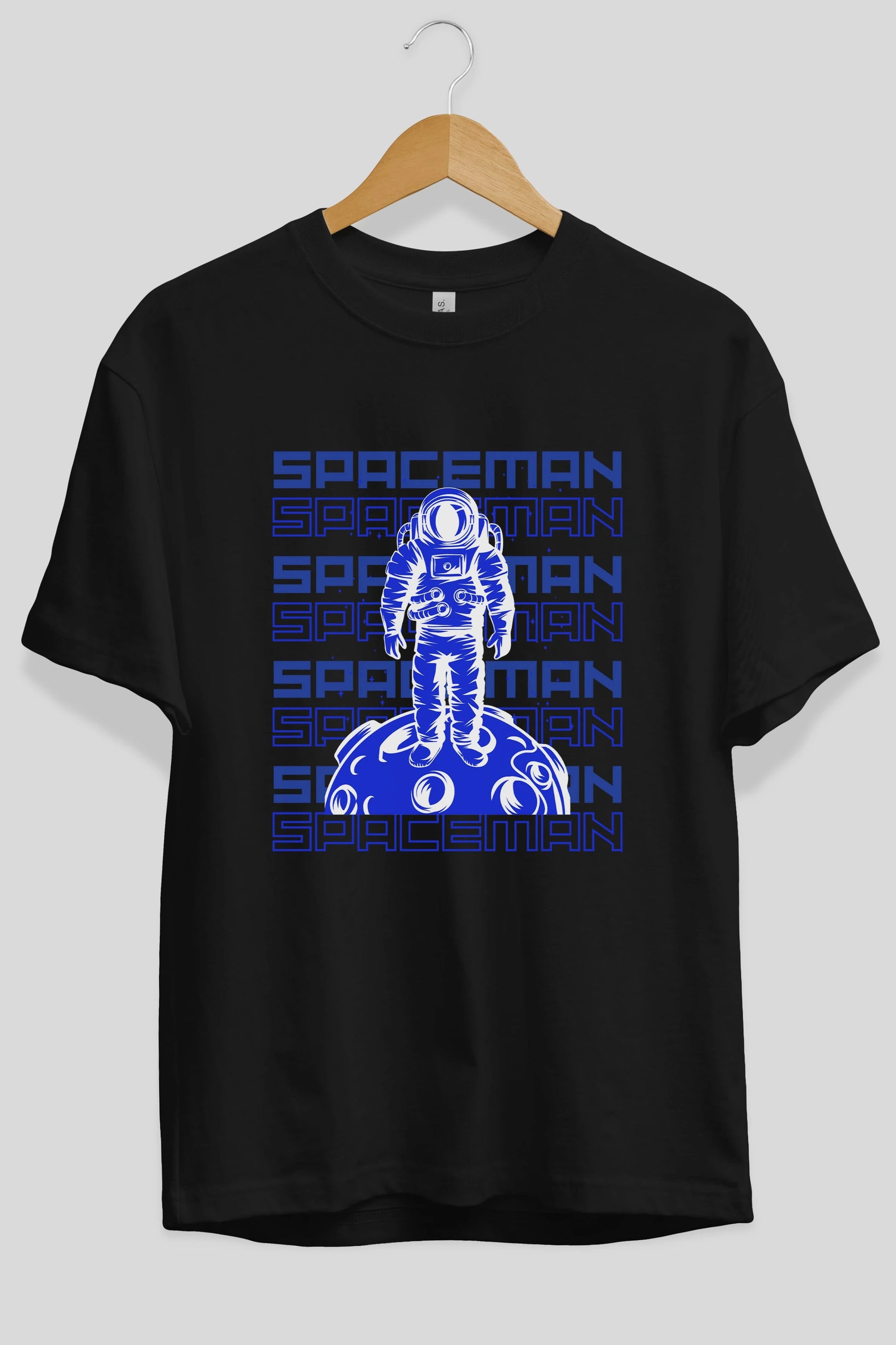 Spaceman Yazılı Ön Baskılı Oversize t-shirt Erkek Kadın Unisex
