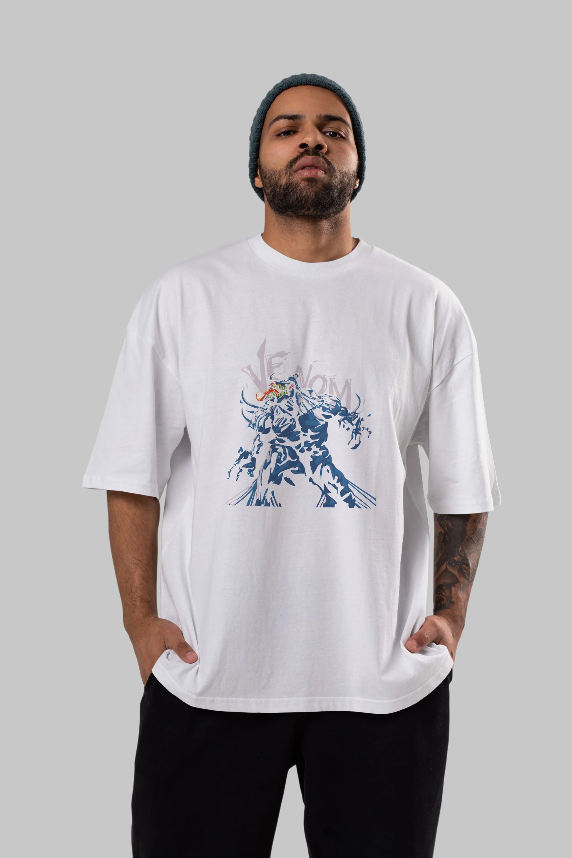 Venom (8) Ön Baskılı Oversize t-shirt Erkek Kadın Unisex %100 Pamuk Bisiklet Yaka tişort