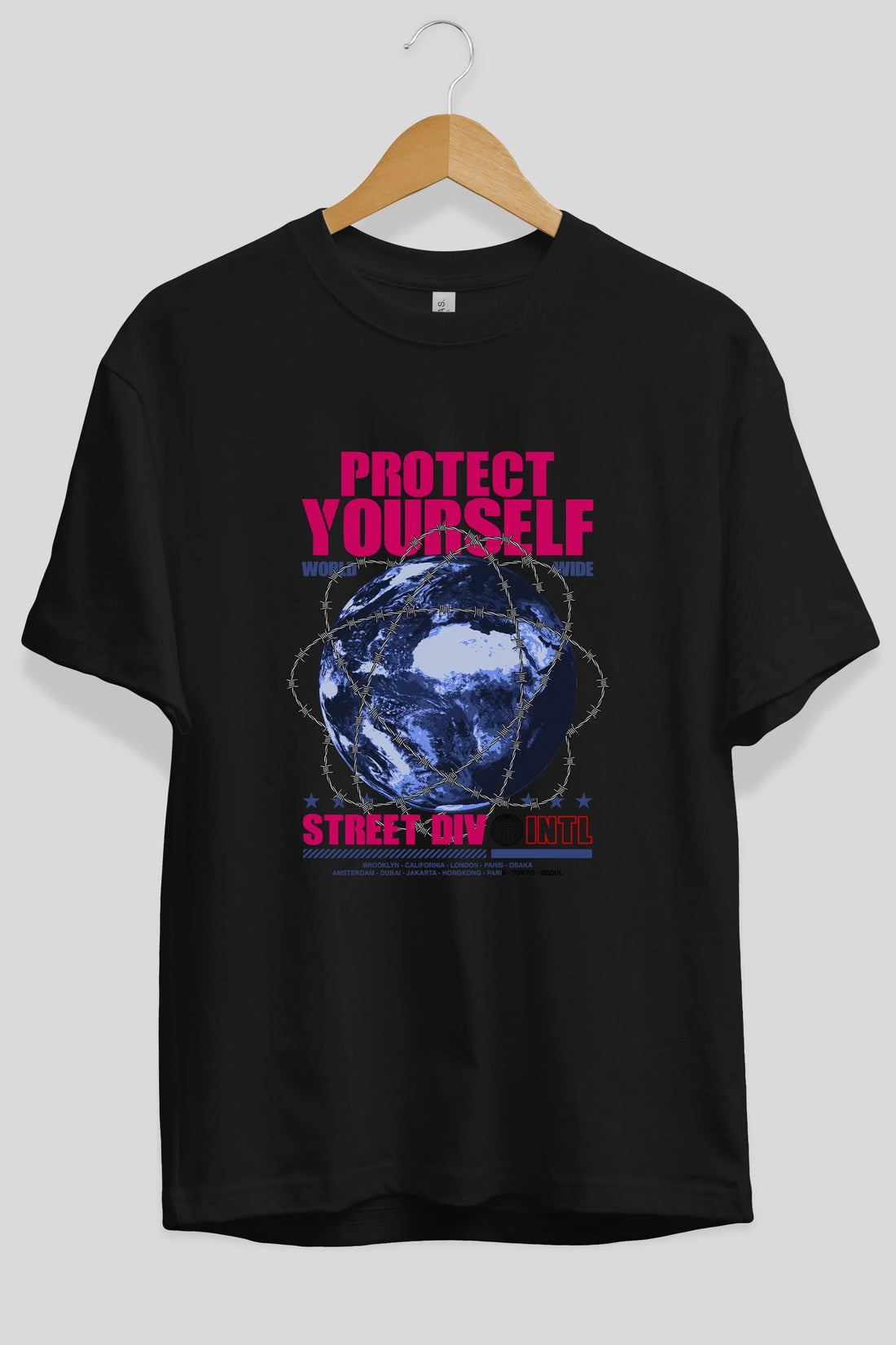 Protect Yourself Ön Baskılı Oversize t-shirt Erkek Kadın Unisex