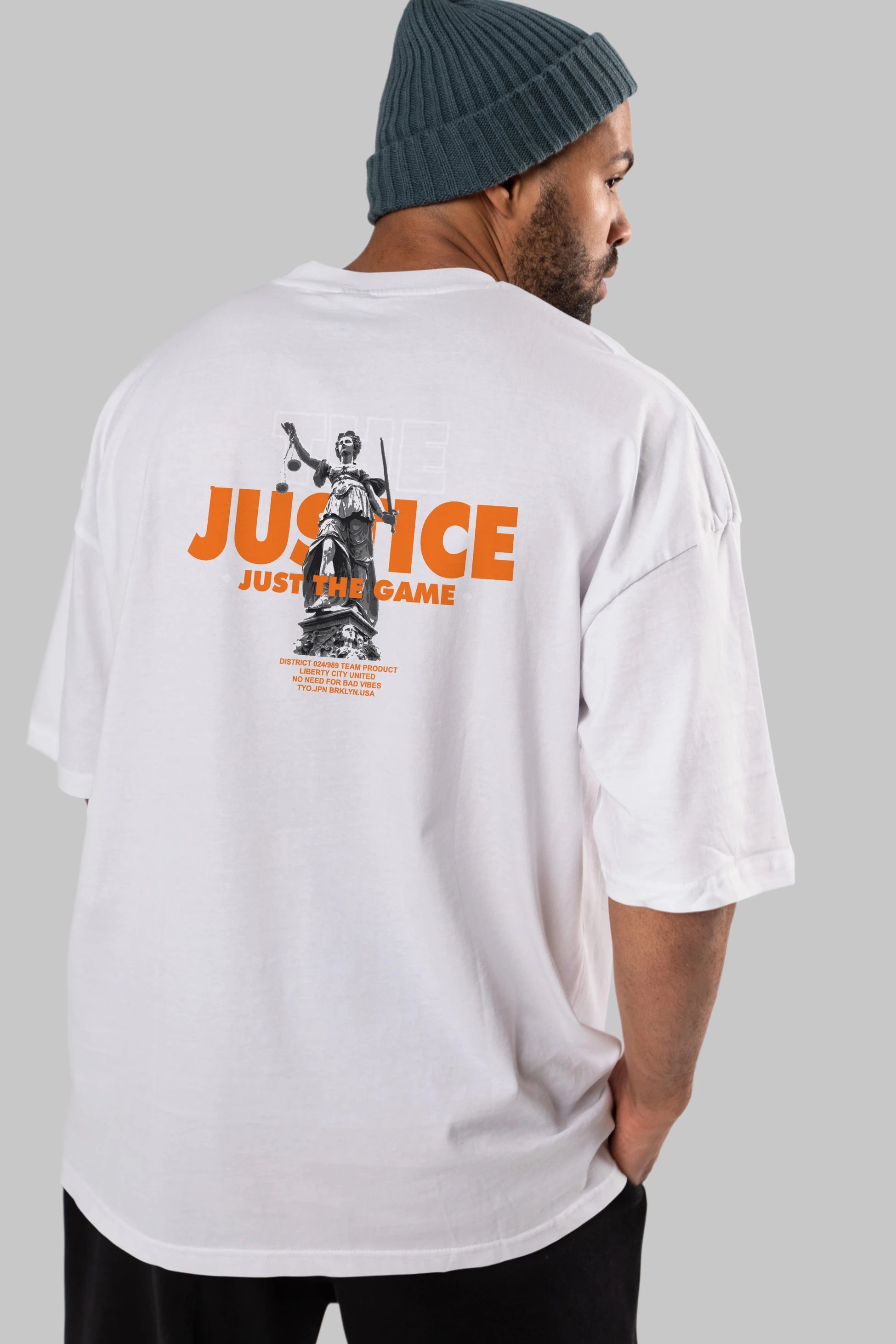 The Justice Arka Baskılı Oversize t-shirt Erkek Kadın Unisex