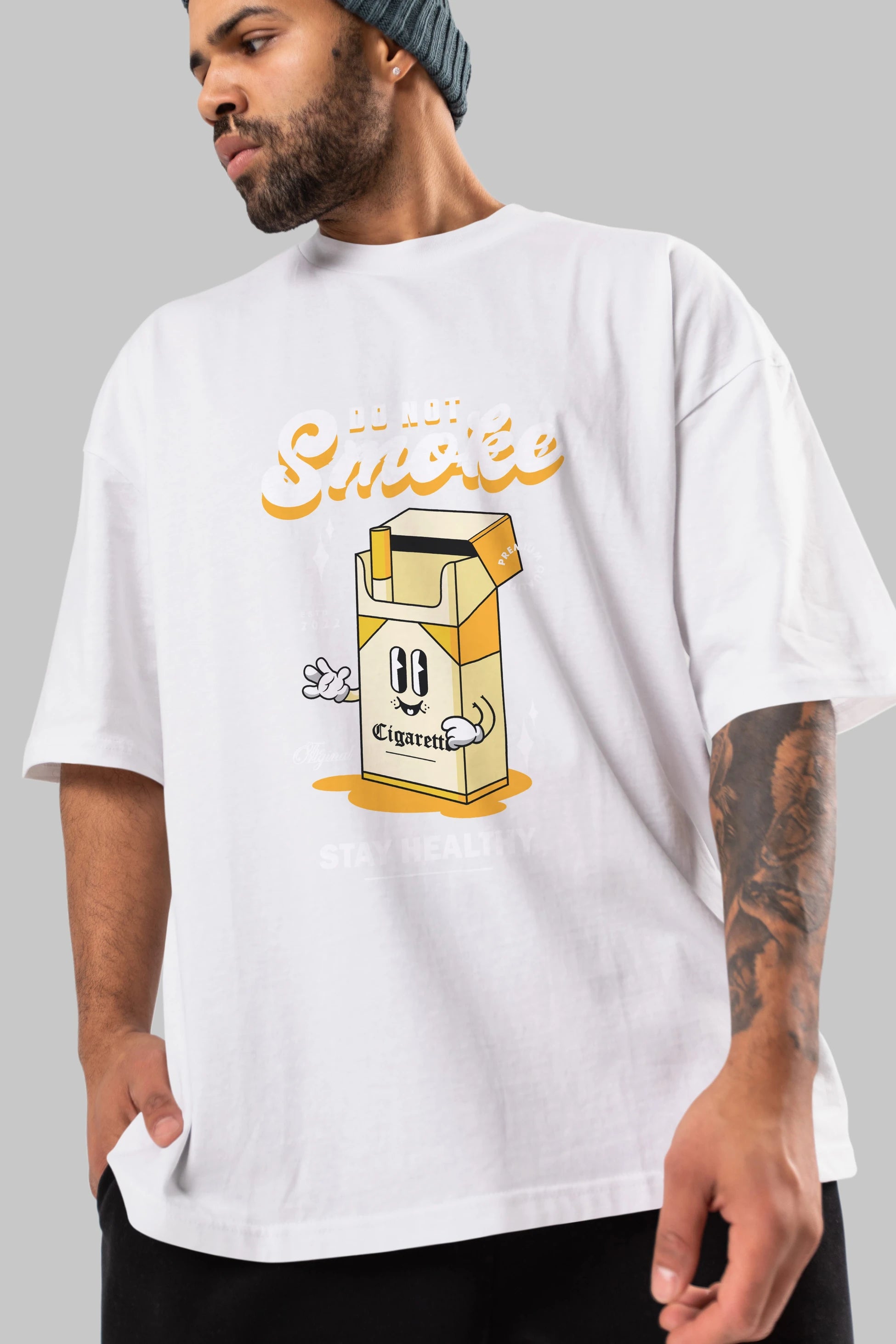 Do Not Smoke Ön Baskılı Oversize t-shirt Erkek Kadın Unisex