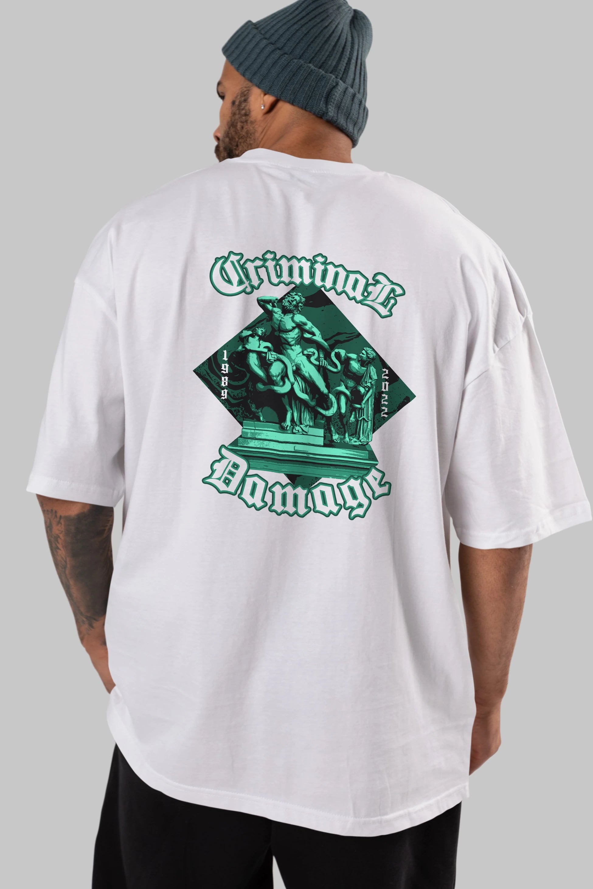 Criminal Damage Arka Baskılı Oversize t-shirt Erkek Kadın Unisex