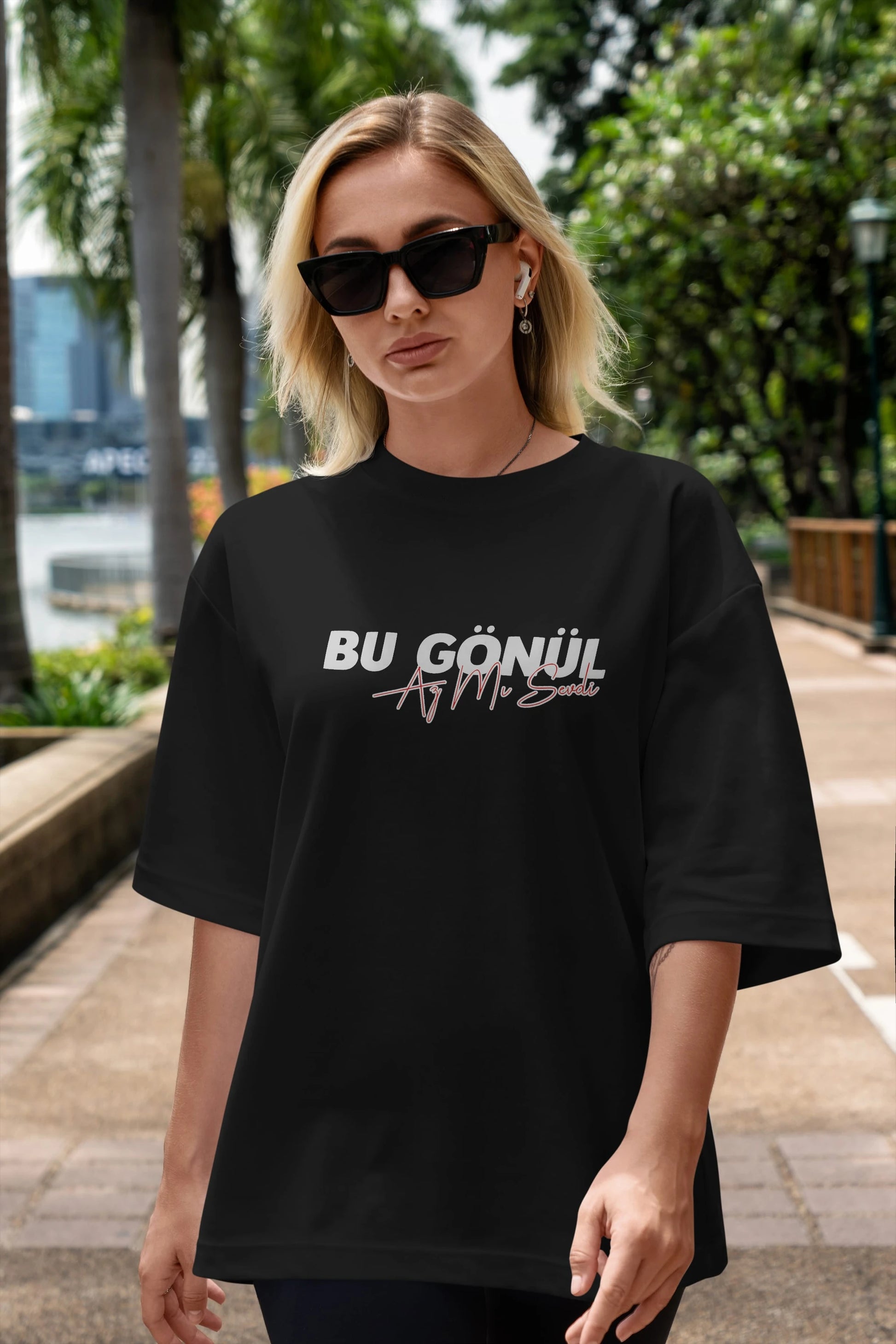 Bu Gönül Az Mı Sevdi Ön Baskılı Oversize t-shirt %100 pamuk Erkek Kadın Unisex