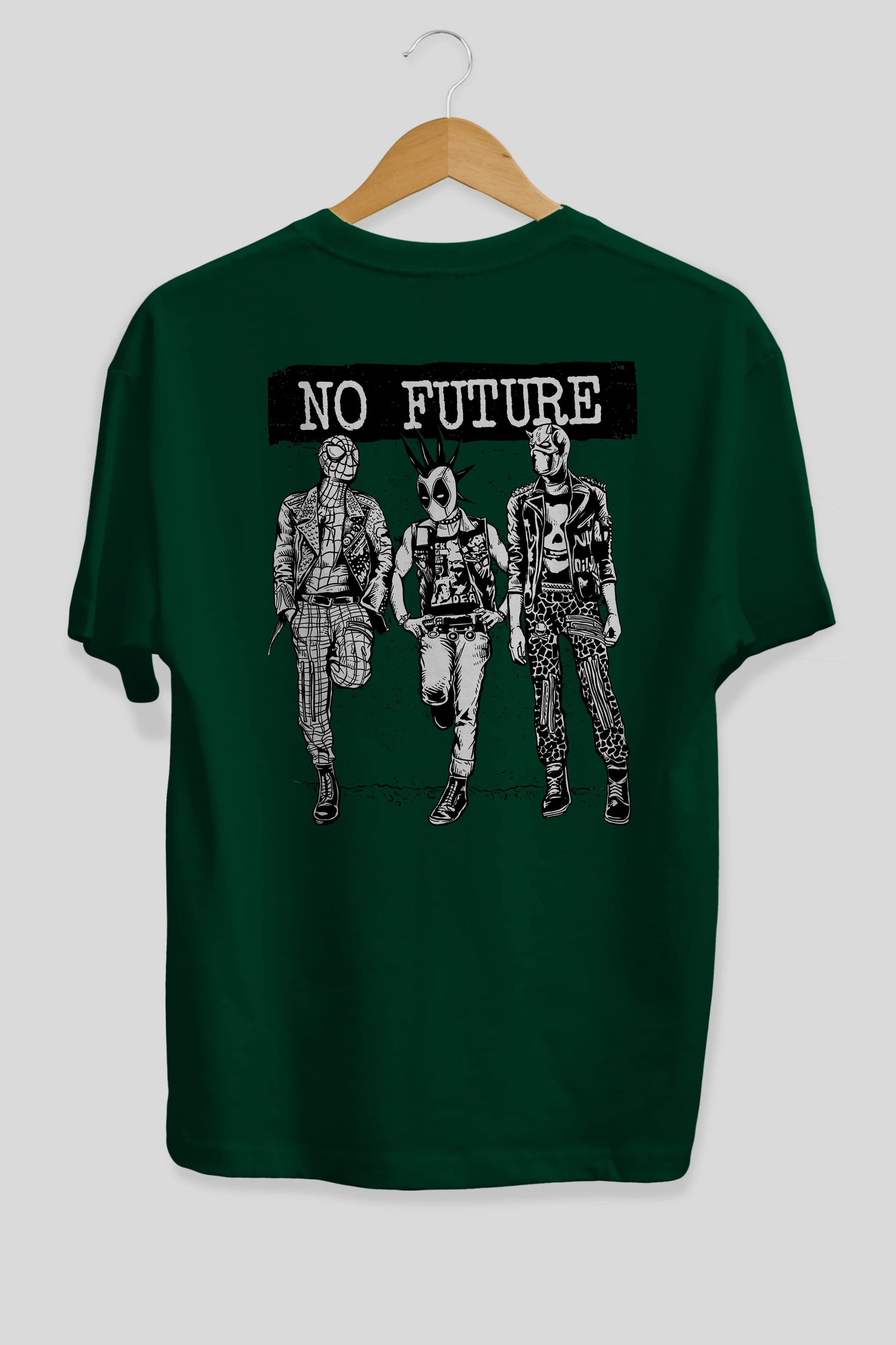 No Future Arka Baskılı Oversize t-shirt Erkek Kadın Unisex %100 Pamuk
