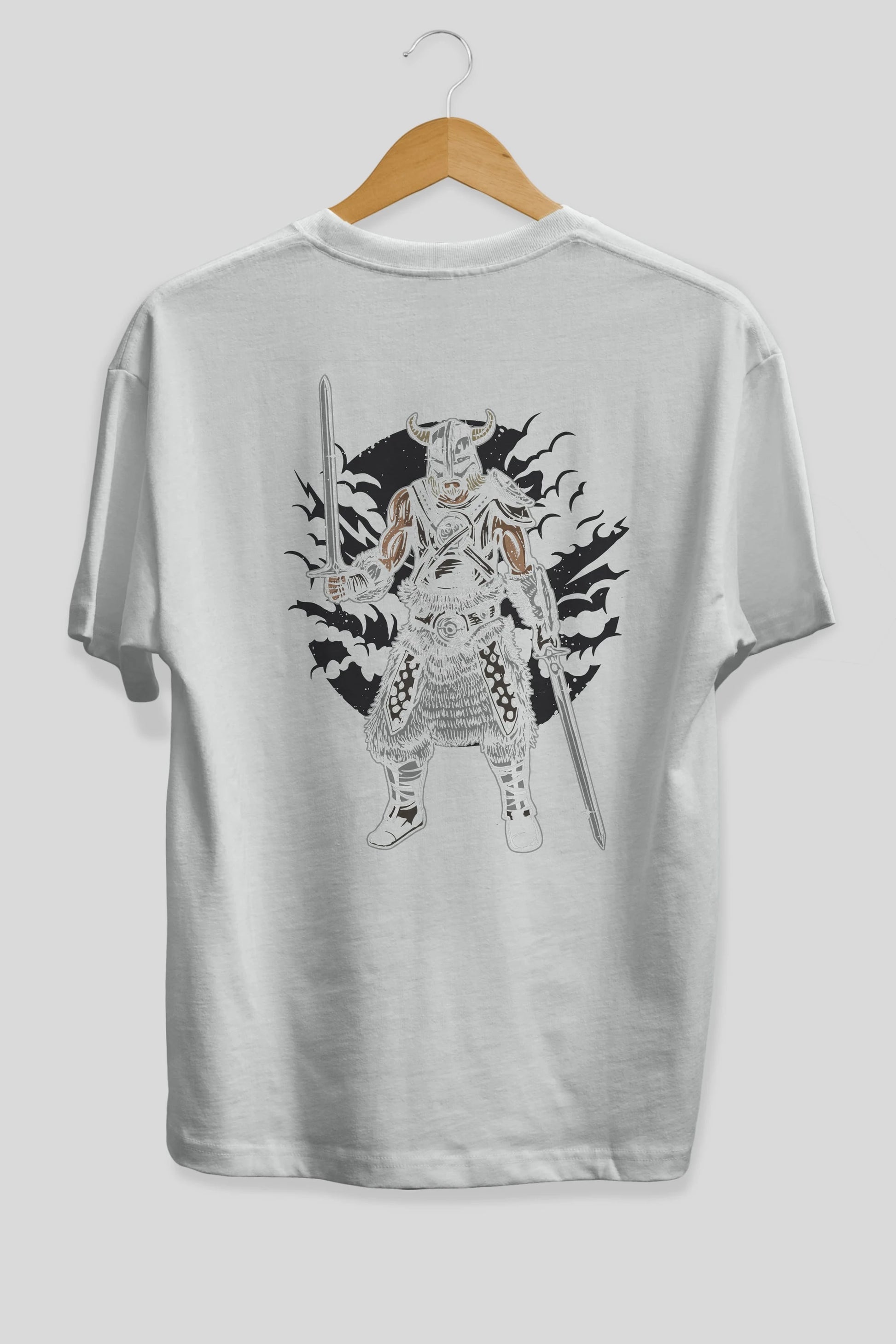 Dark Viking Arka Baskılı Oversize t-shirt Erkek Kadın Unisex %100 Pamuk