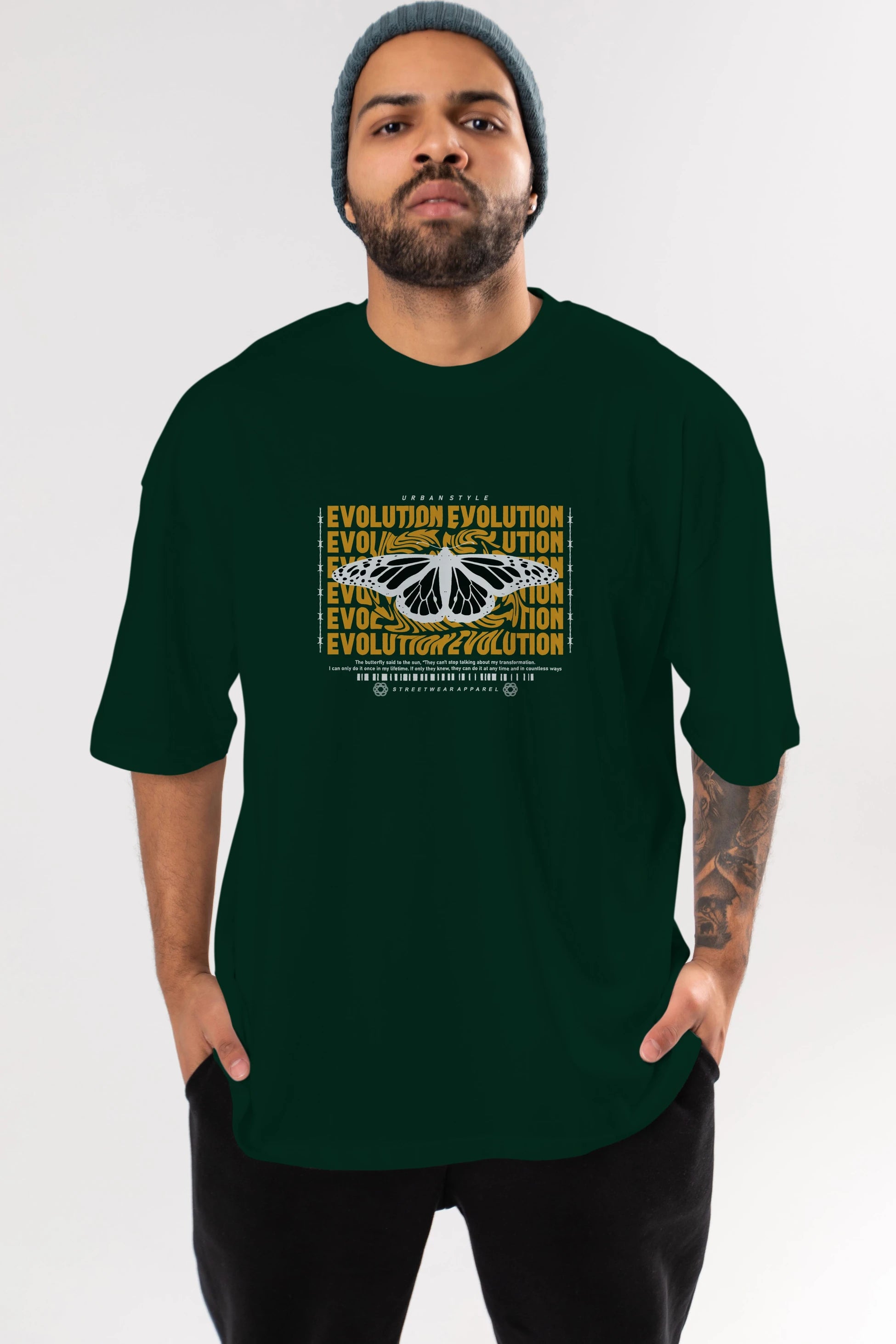 Evolution Urban Style Ön Baskılı Oversize t-shirt Erkek Kadın Unisex