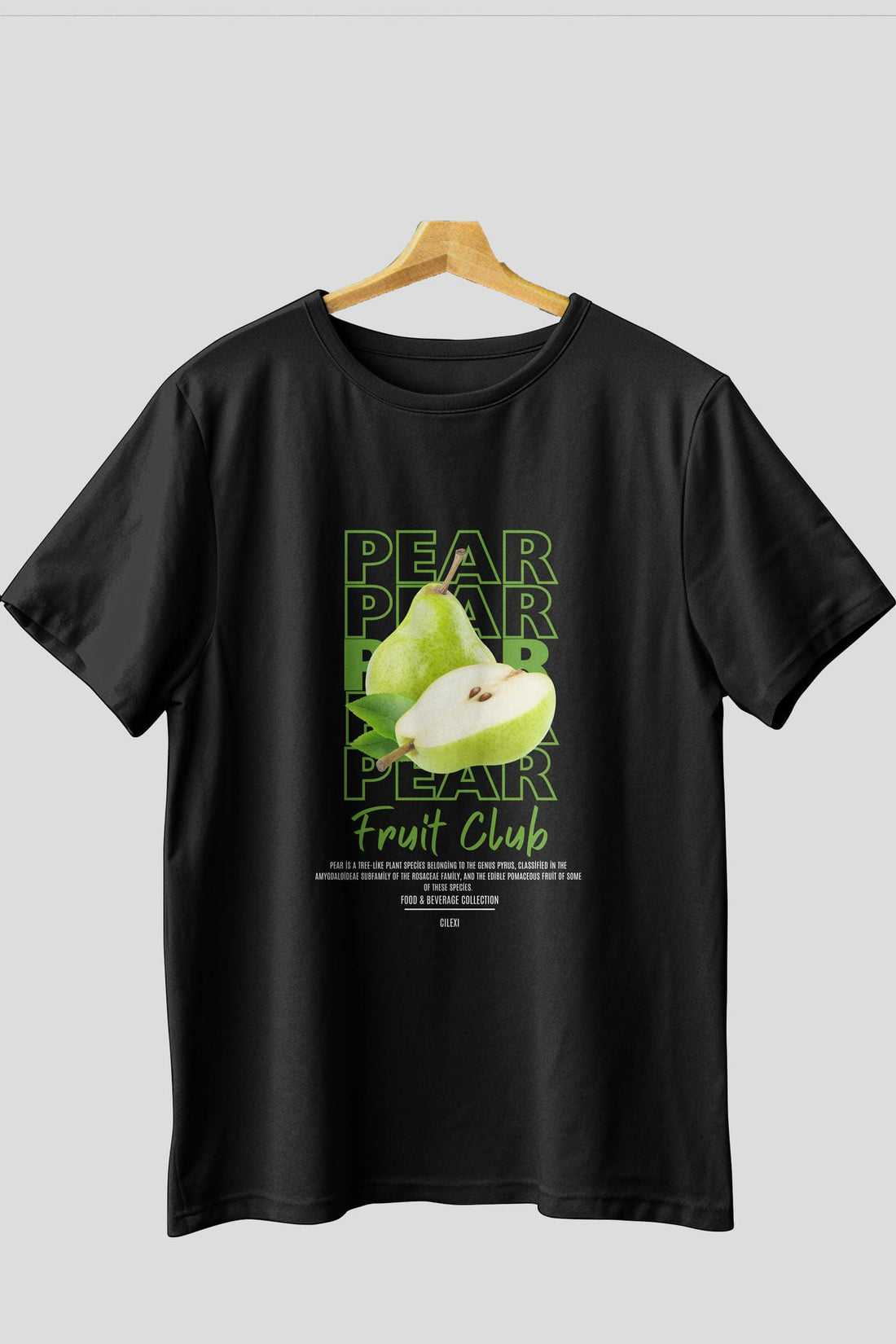 Pear Ön Baskılı Oversize t-shirt Erkek Kadın Pamuk Bisiklet Yaka tişort