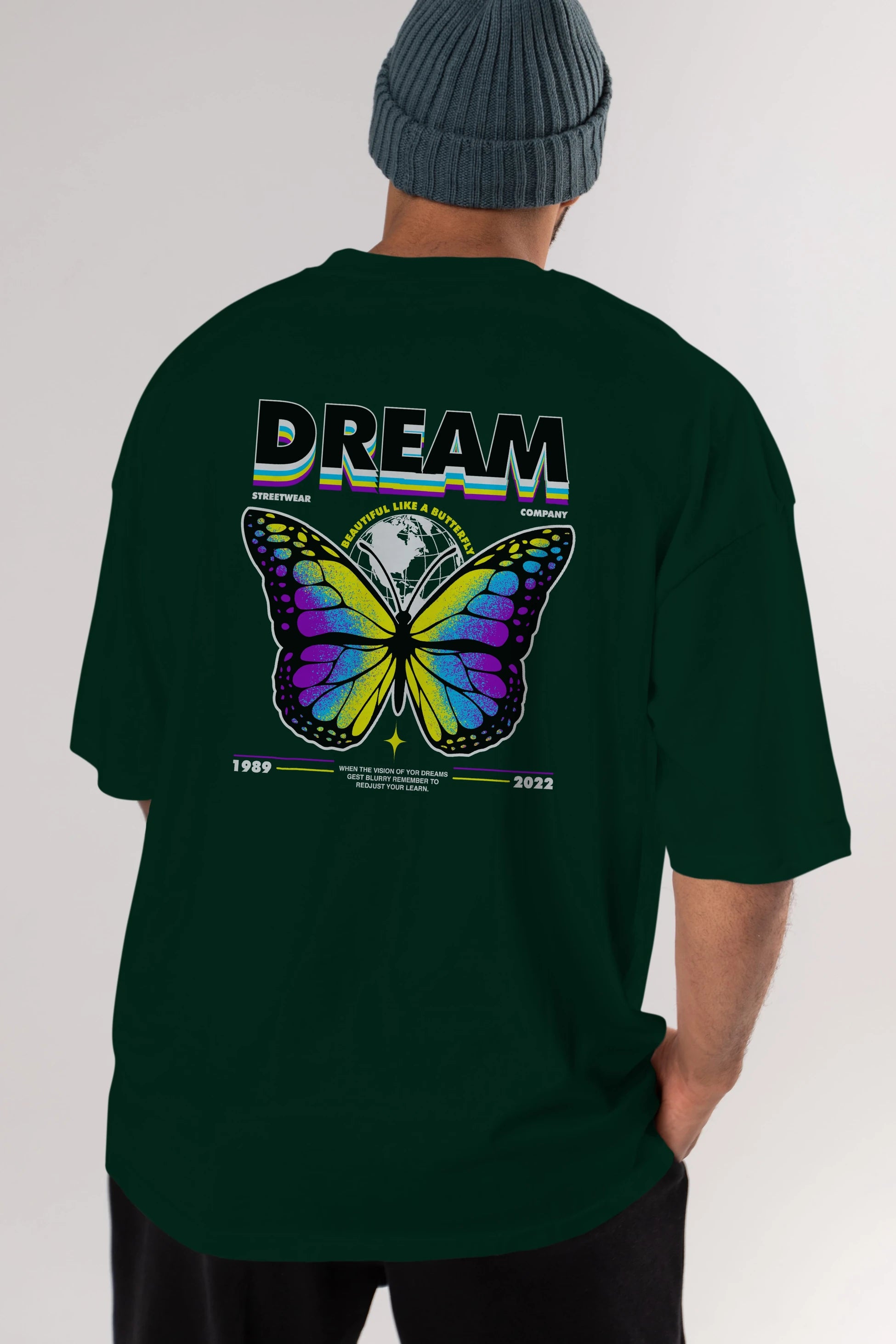 Dream Company Arka Baskılı Oversize t-shirt Erkek Kadın Unisex