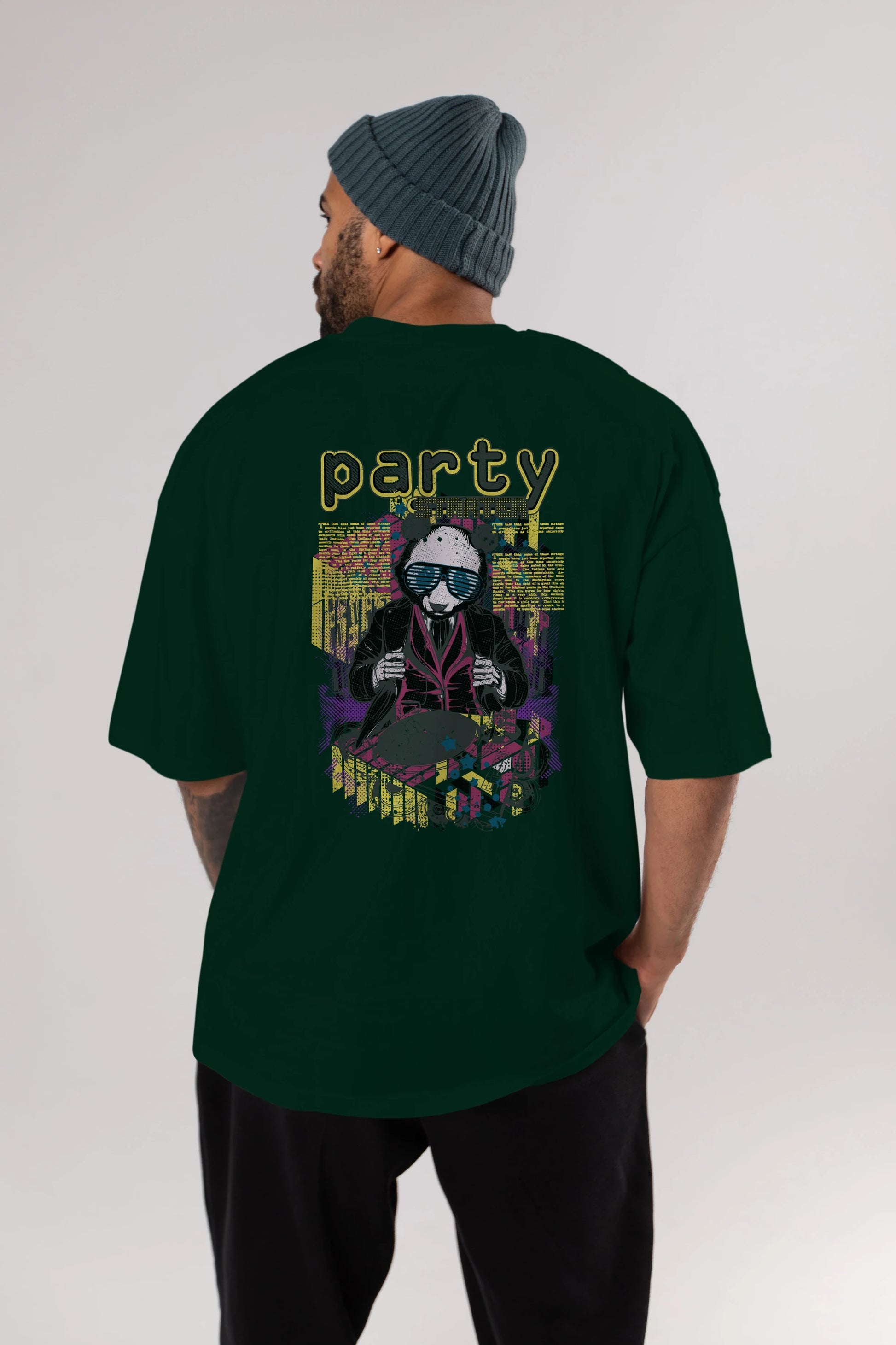 Party Starter Arka Baskılı Oversize t-shirt Erkek Kadın Unisex