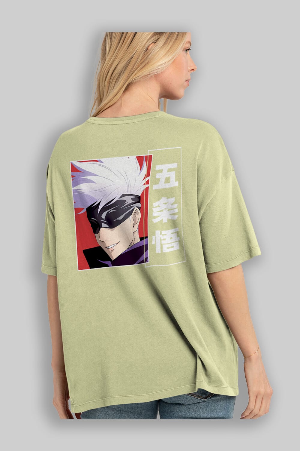SATORU GOJO Anime Arka Baskılı Oversize t-shirt Erkek Kadın Unisex