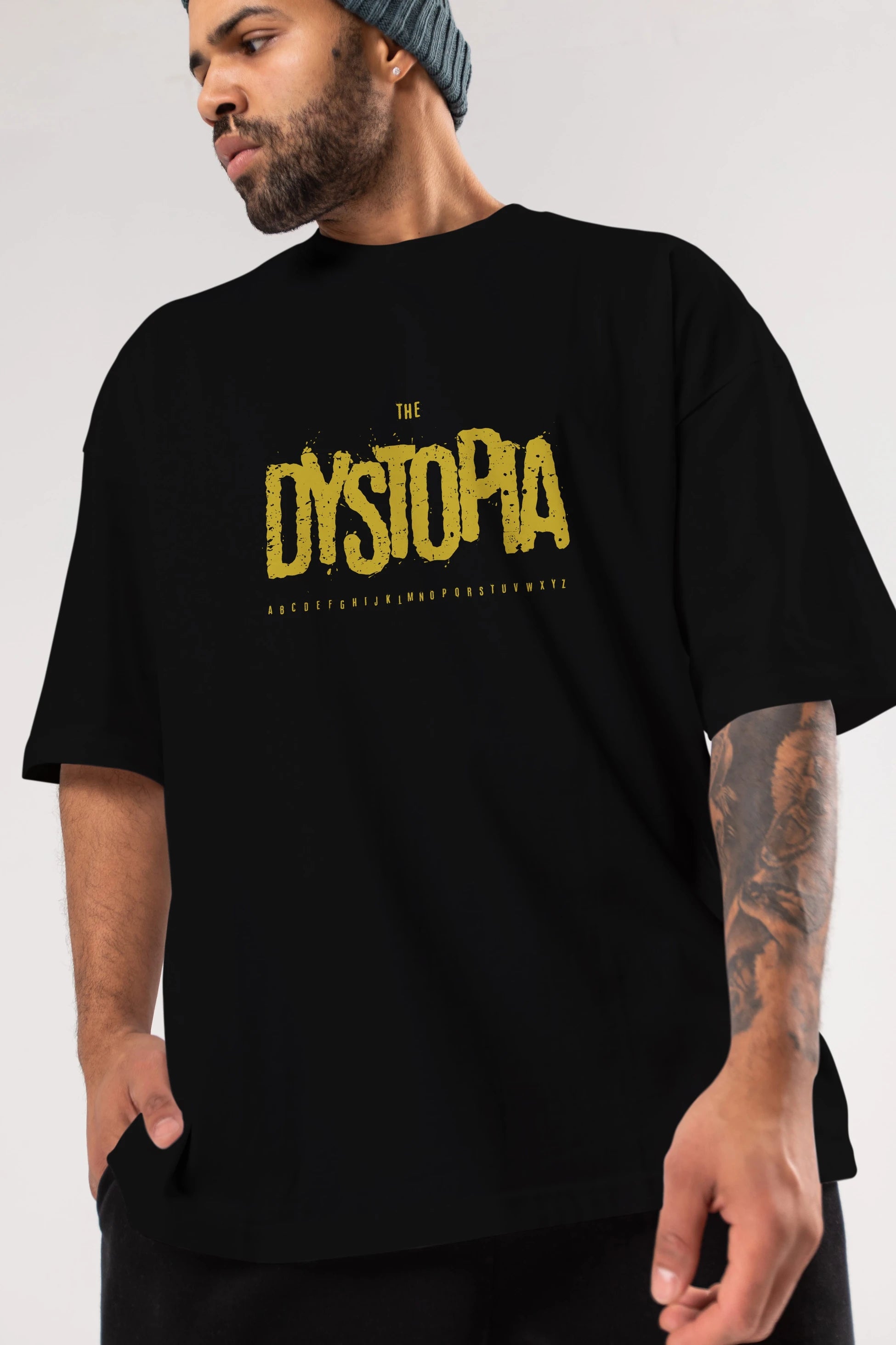 The Dystopia Ön Baskılı Oversize t-shirt Erkek Kadın Unisex