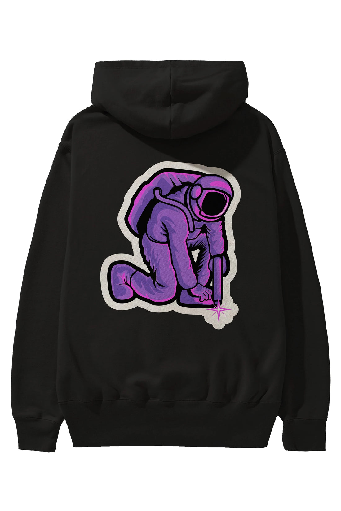 Welding in Space Sticker Arka Baskılı Hoodie Oversize Kapüşonlu Sweatshirt Erkek Kadın Unisex