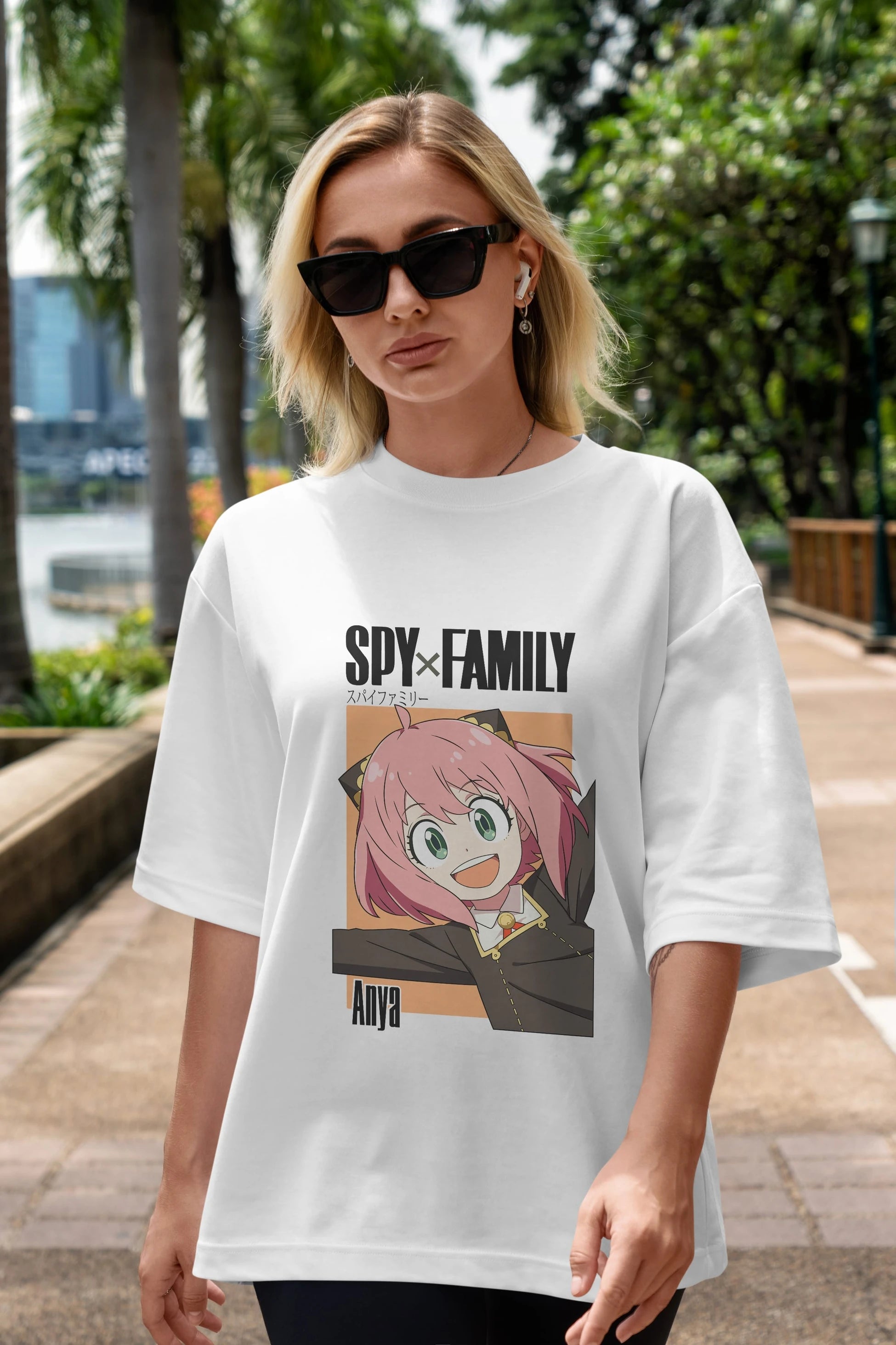 SPY X FAMILY Anya Anime Ön Baskılı Oversize t-shirt %100 pamuk Erkek Kadın Unisex