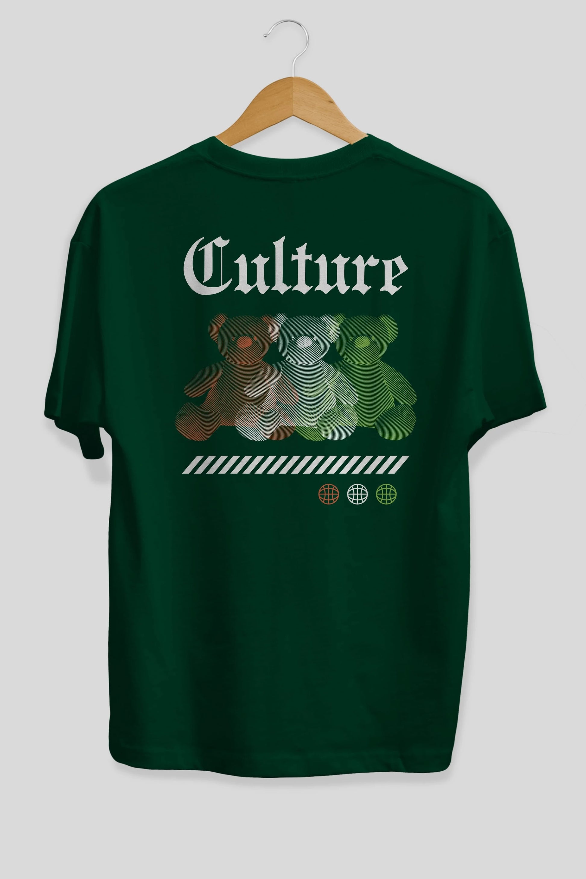 Culture Bear Arka Baskılı Oversize t-shirt Erkek Kadın Unisex