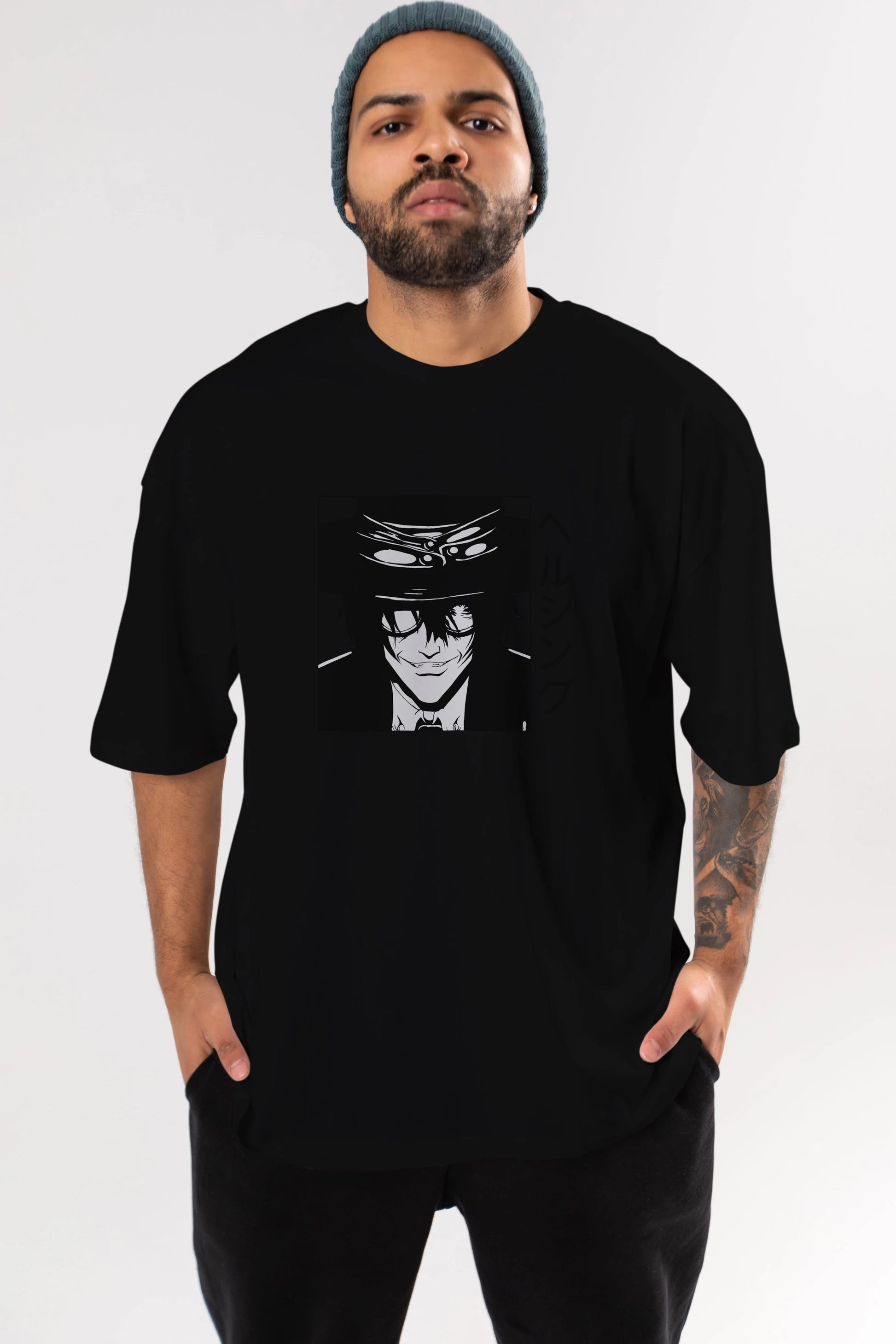 Alucard 1 Anime Ön Baskılı Oversize t-shirt %100 pamuk Erkek Kadın Unisex