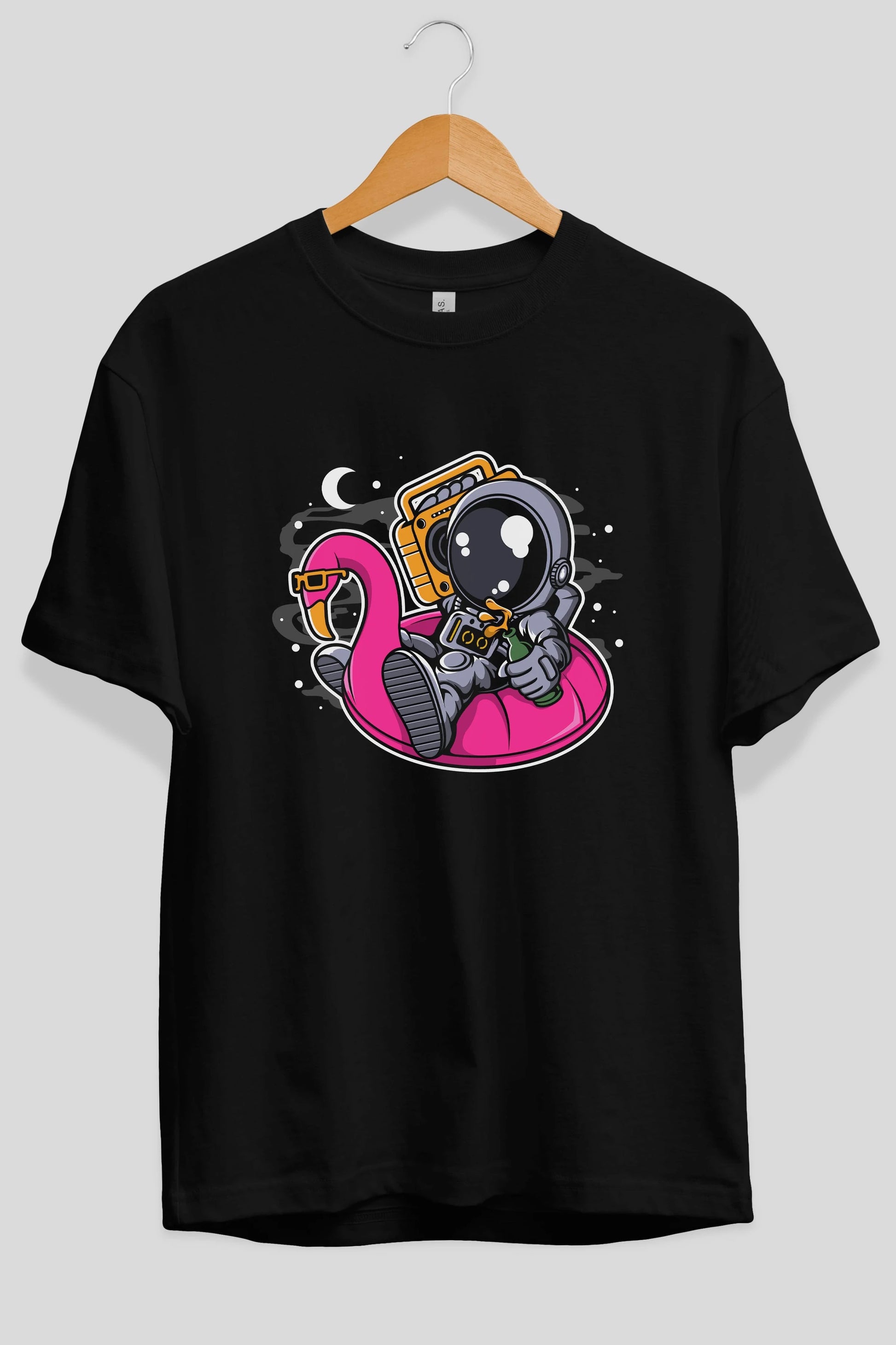 Astronaut Floaties Ballon Ön Baskılı Oversize t-shirt Erkek Kadın Unisex