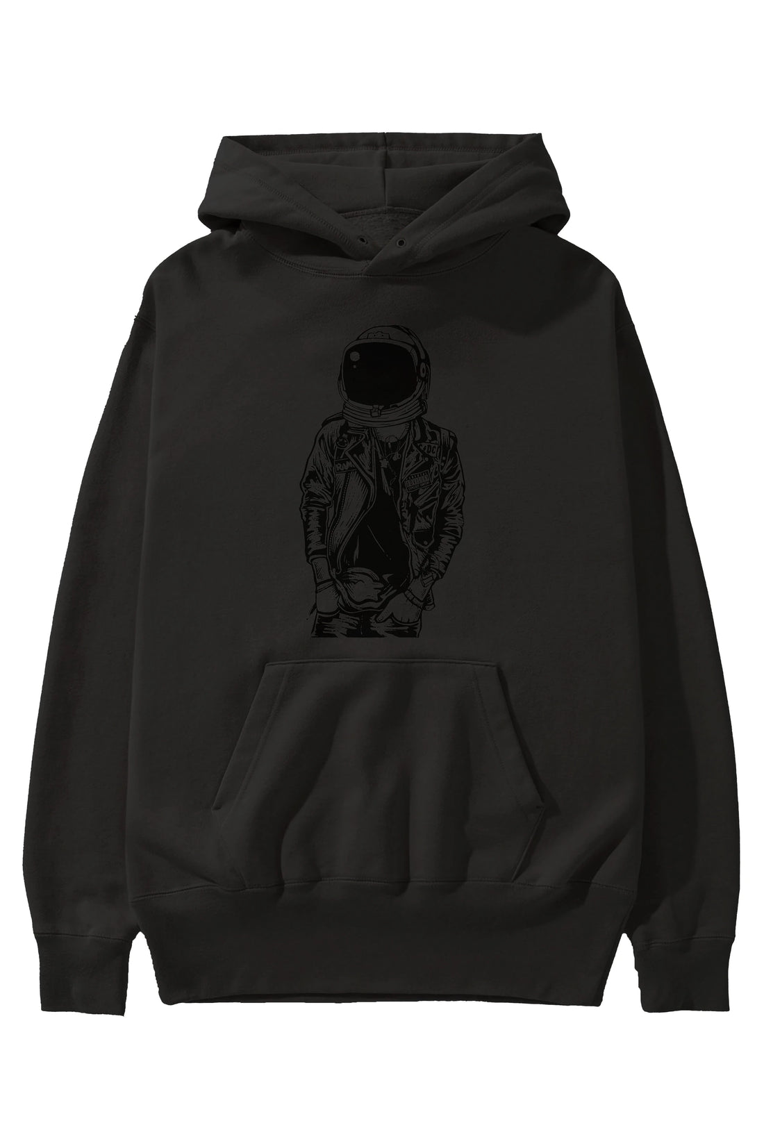 Astronaut Punkster Ön Baskılı Hoodie Oversize Kapüşonlu Sweatshirt Erkek Kadın Unisex
