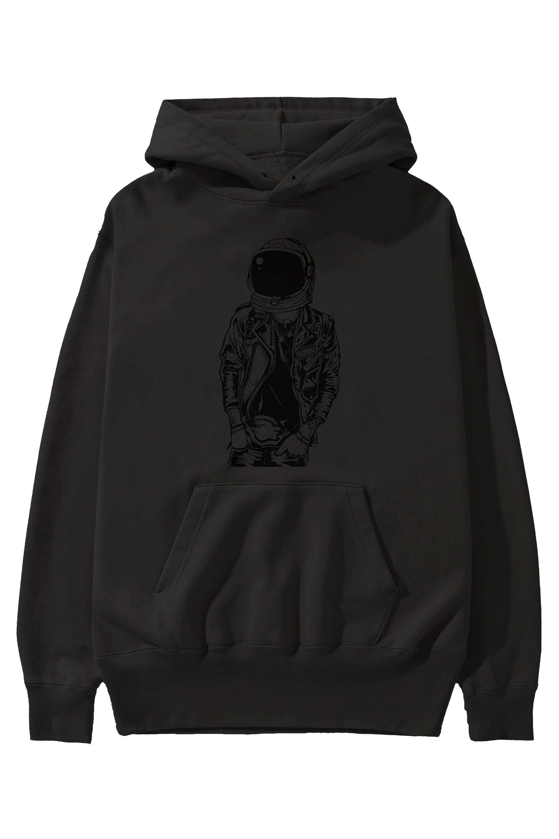 Astronaut Punkster Ön Baskılı Hoodie Oversize Kapüşonlu Sweatshirt Erkek Kadın Unisex