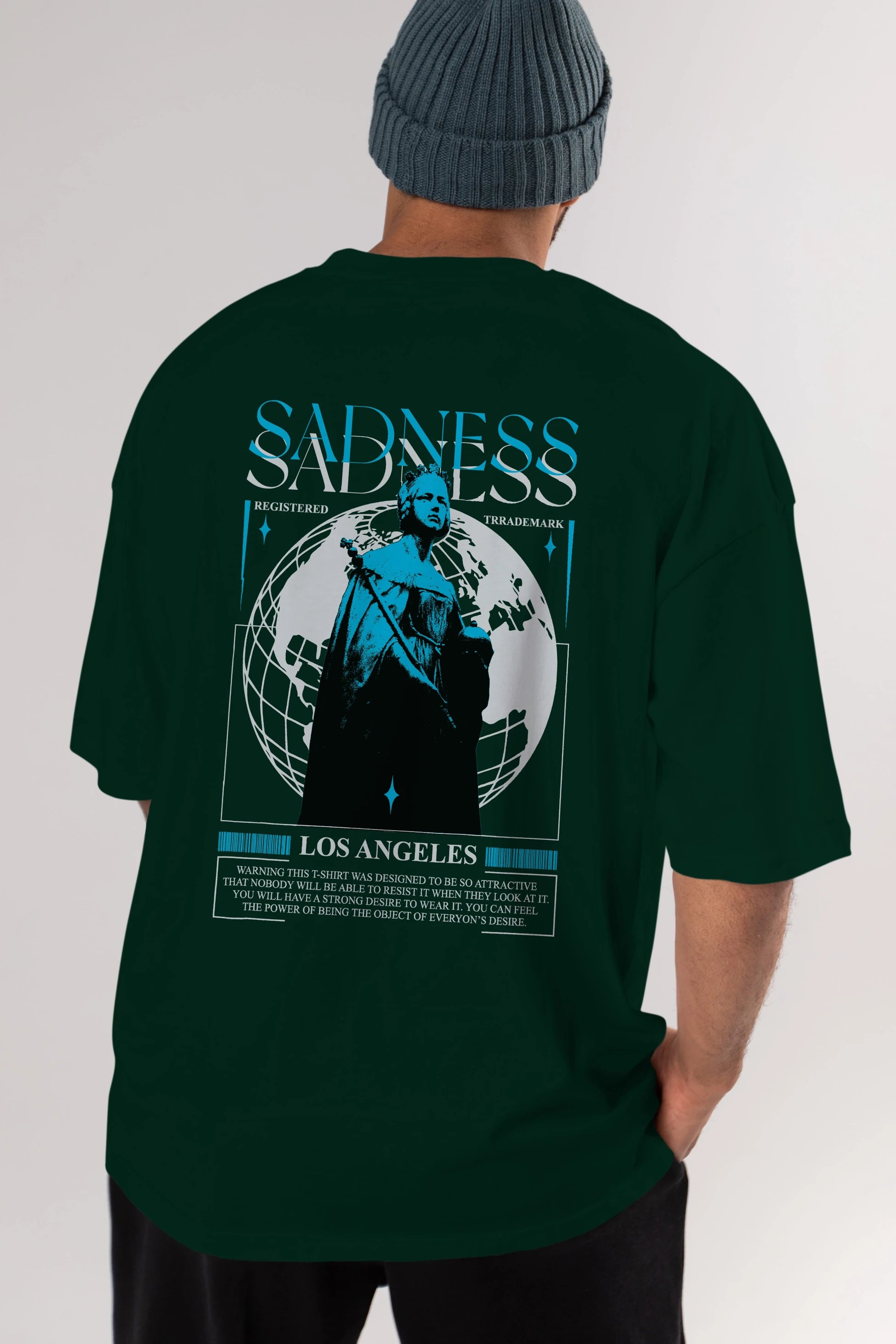 Sadness Los Angeles Arka Baskılı Oversize t-shirt Erkek Kadın Unisex