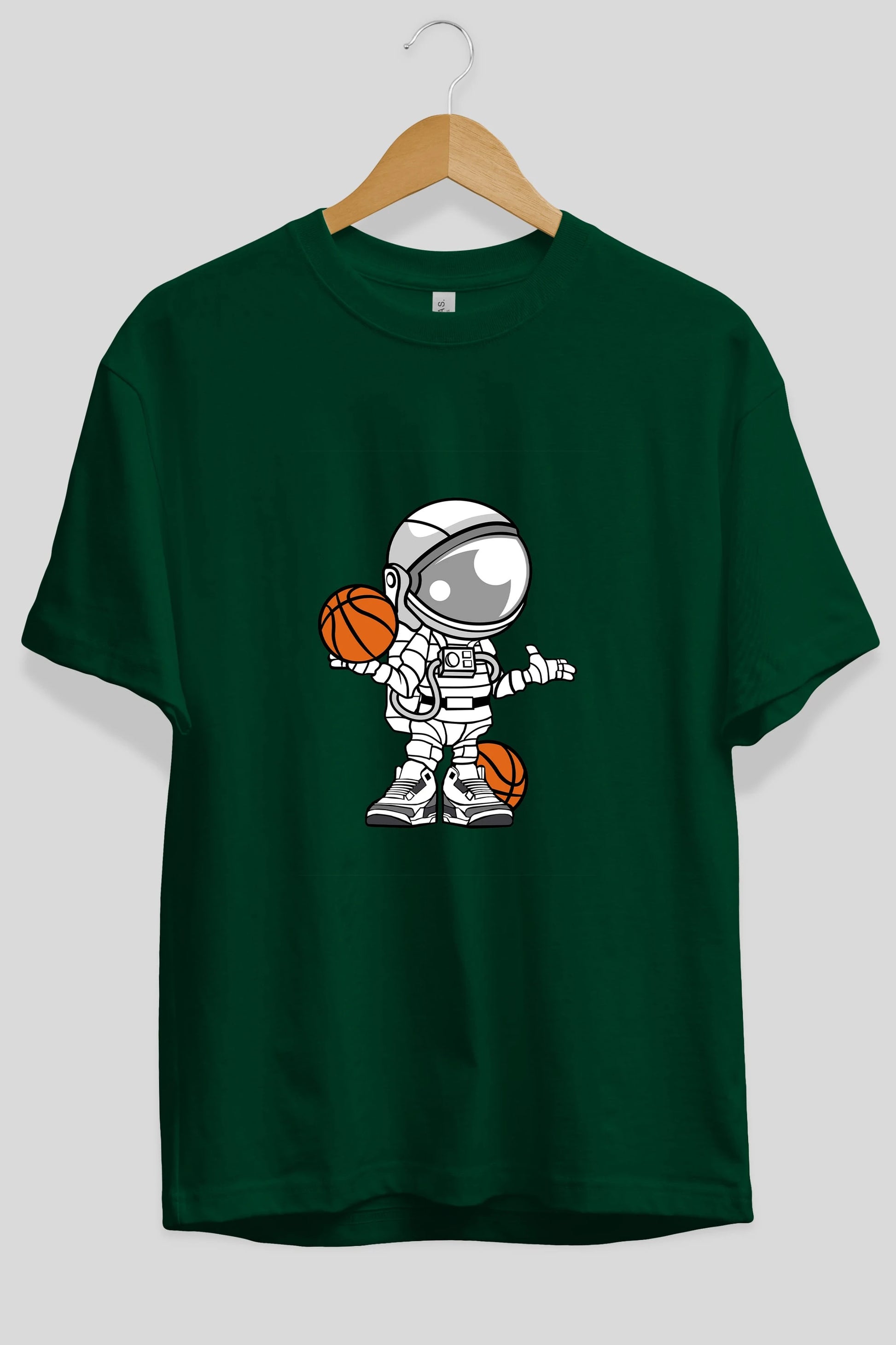 Astronaut Basketball Player Ön Baskılı Oversize t-shirt Erkek Kadın Unisex %100 Pamuk tişort